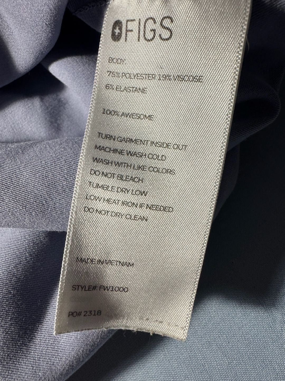 Figs Catarina Scrub Top Size L Gray V-Neck Pocket Medical 7
