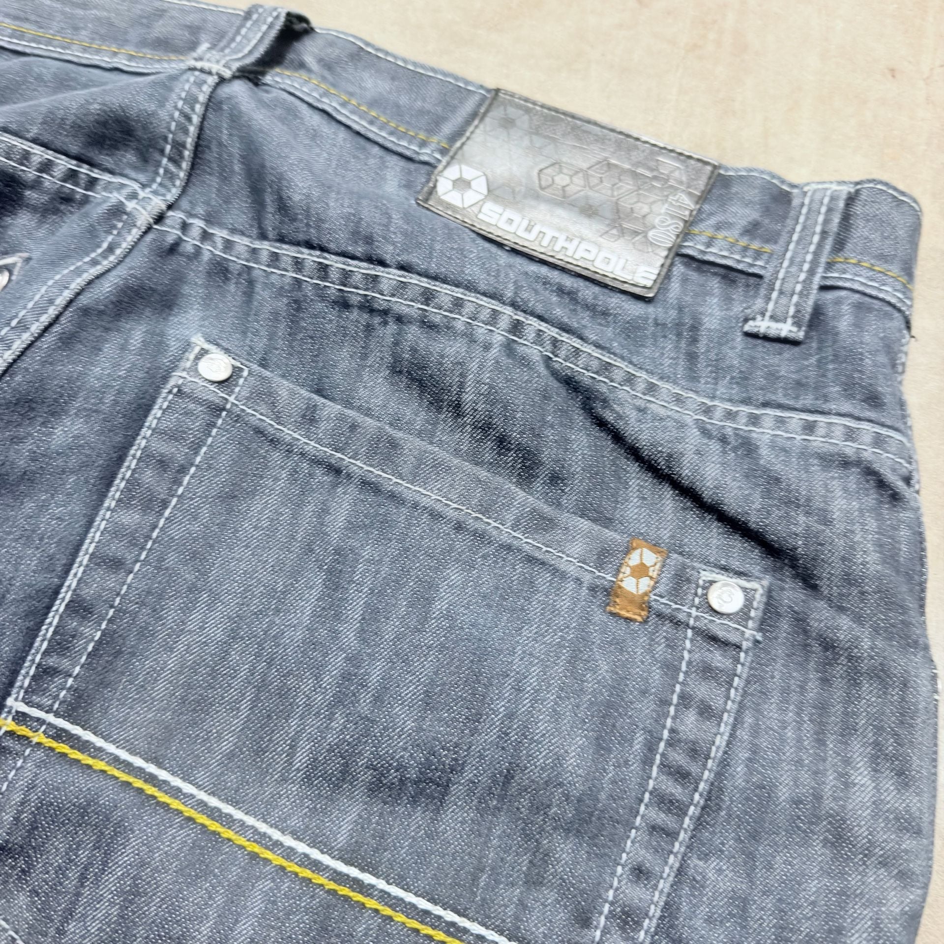 Southpole 4180 Relaxed Jeans Size 38 Gray Y2K Baggy Hip Hop Denim 4