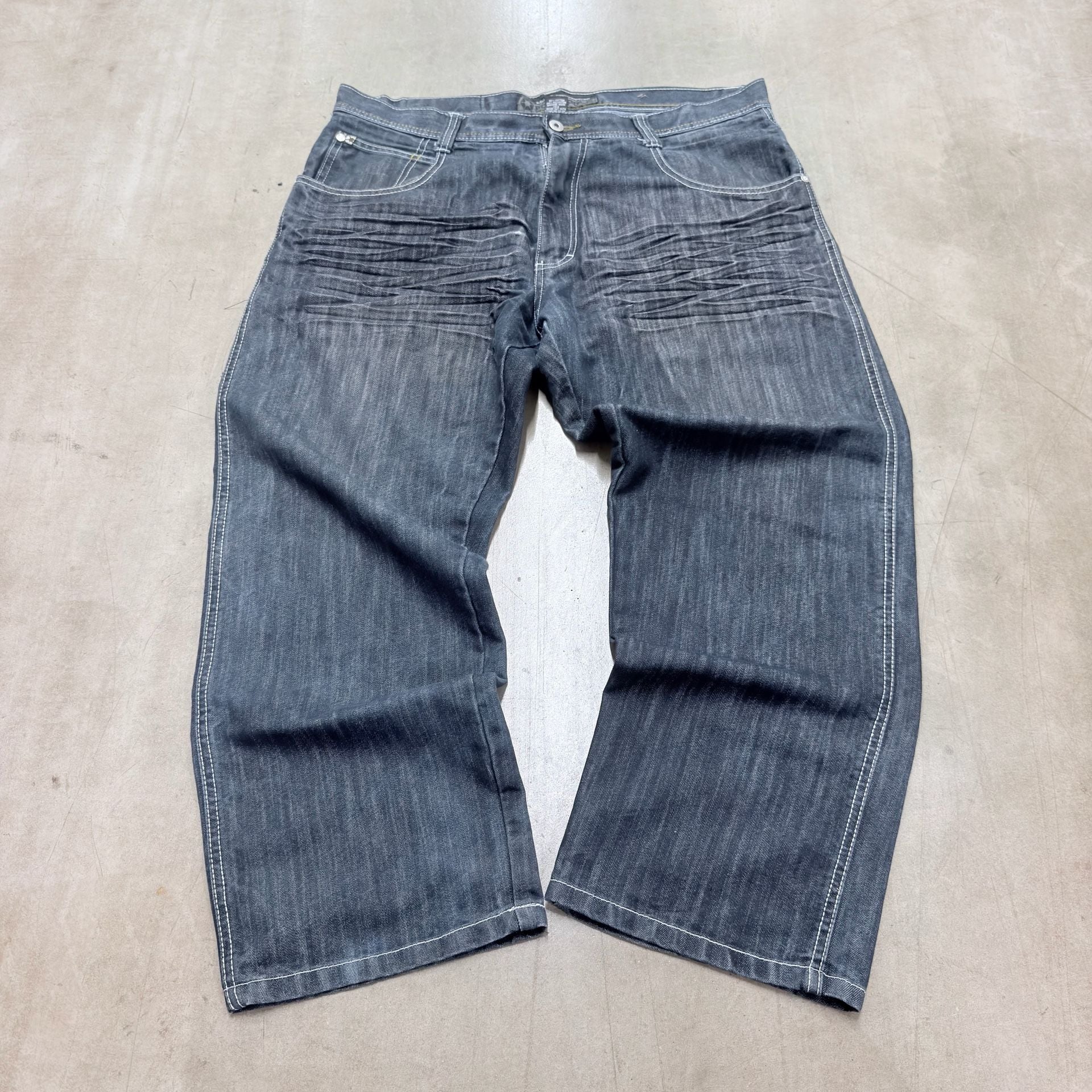 Southpole 4180 Relaxed Jeans Size 38 Gray Y2K Baggy Hip Hop Denim 5