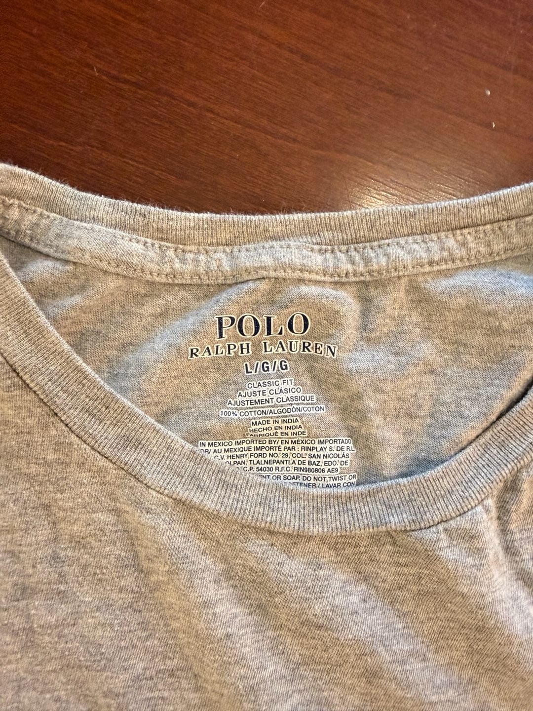 Polo Ralph Lauren T-Shirt Size L Gray Classic Fit Crewneck Tee 4