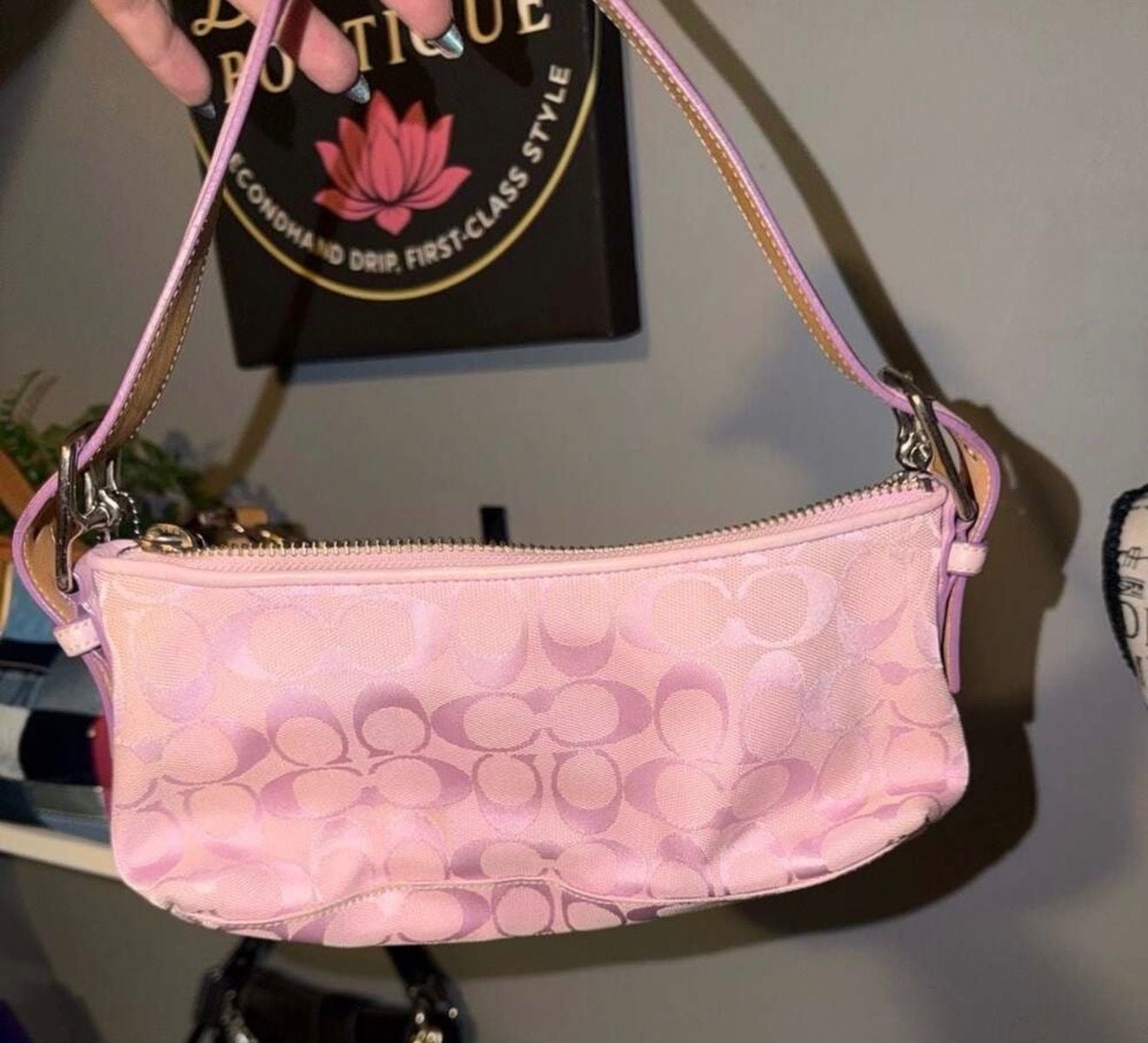 Vintage COACH 6094 Pink Signature Baquette 3
