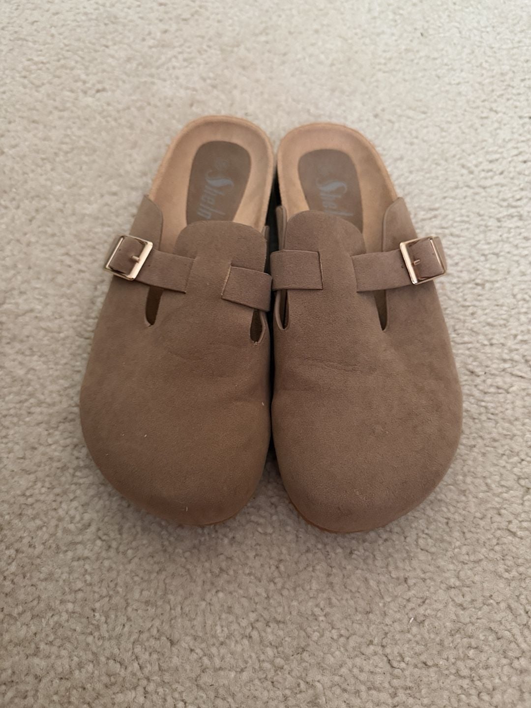 Shein Clogs Size 10W Brown Buckle Mules Slide Sandals 4