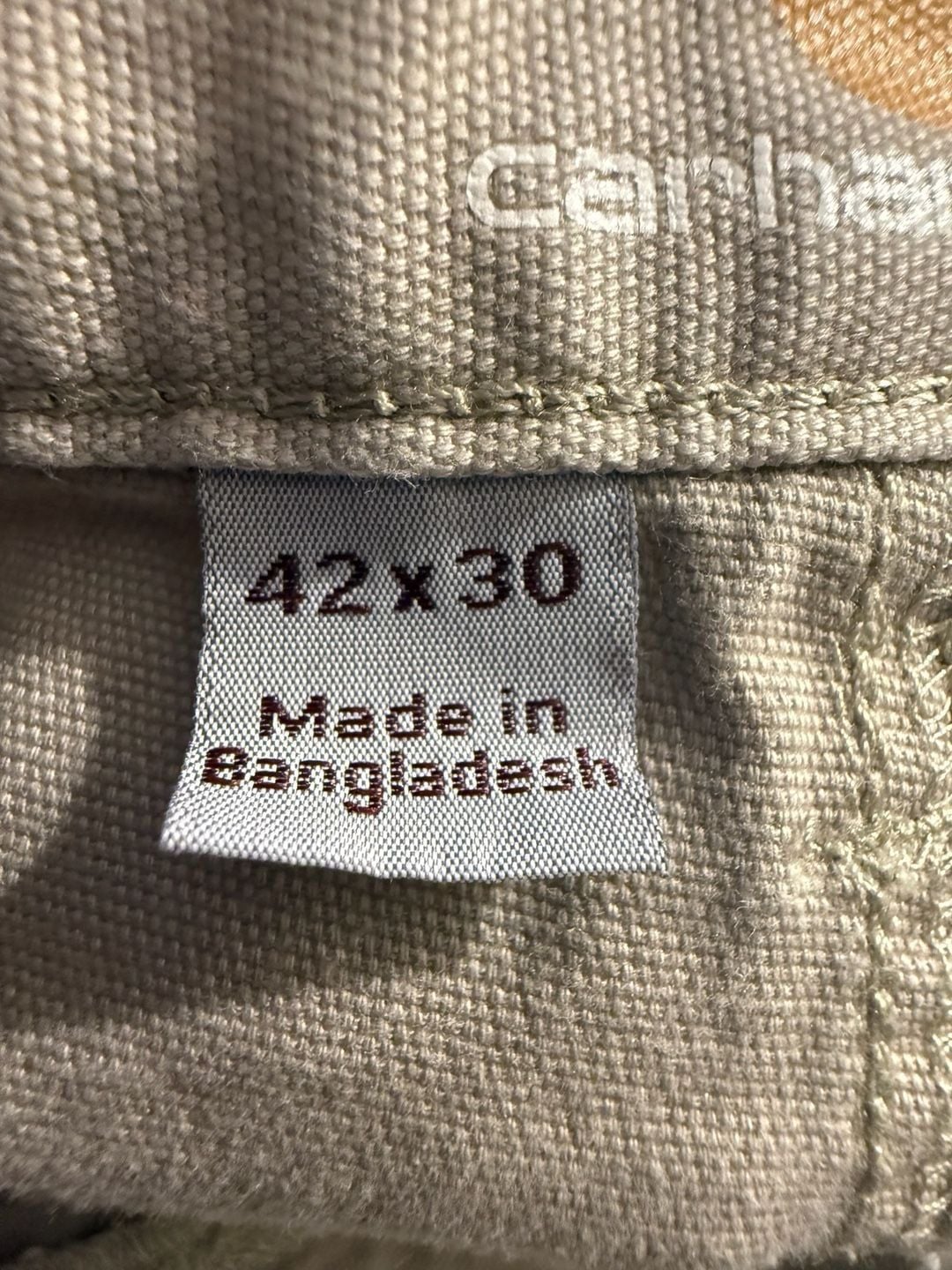 Carhartt Relaxed Fit Pants 42x30 Tan Cotton Blend Workwear 3