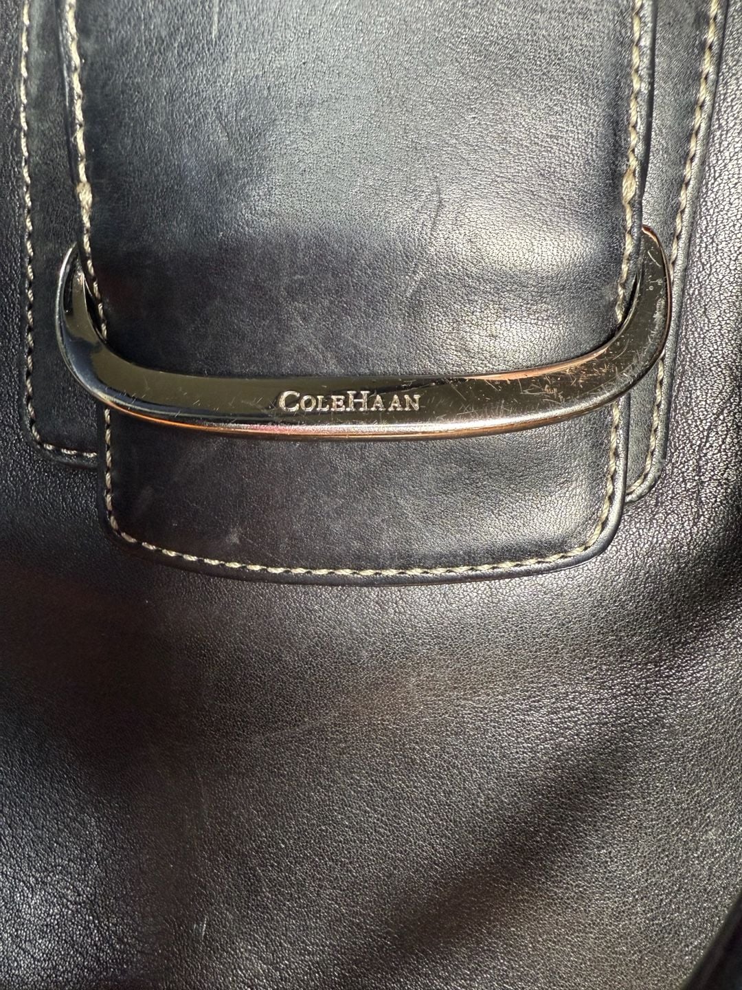 Cole Haan black leather shoulder bag with silver... 6