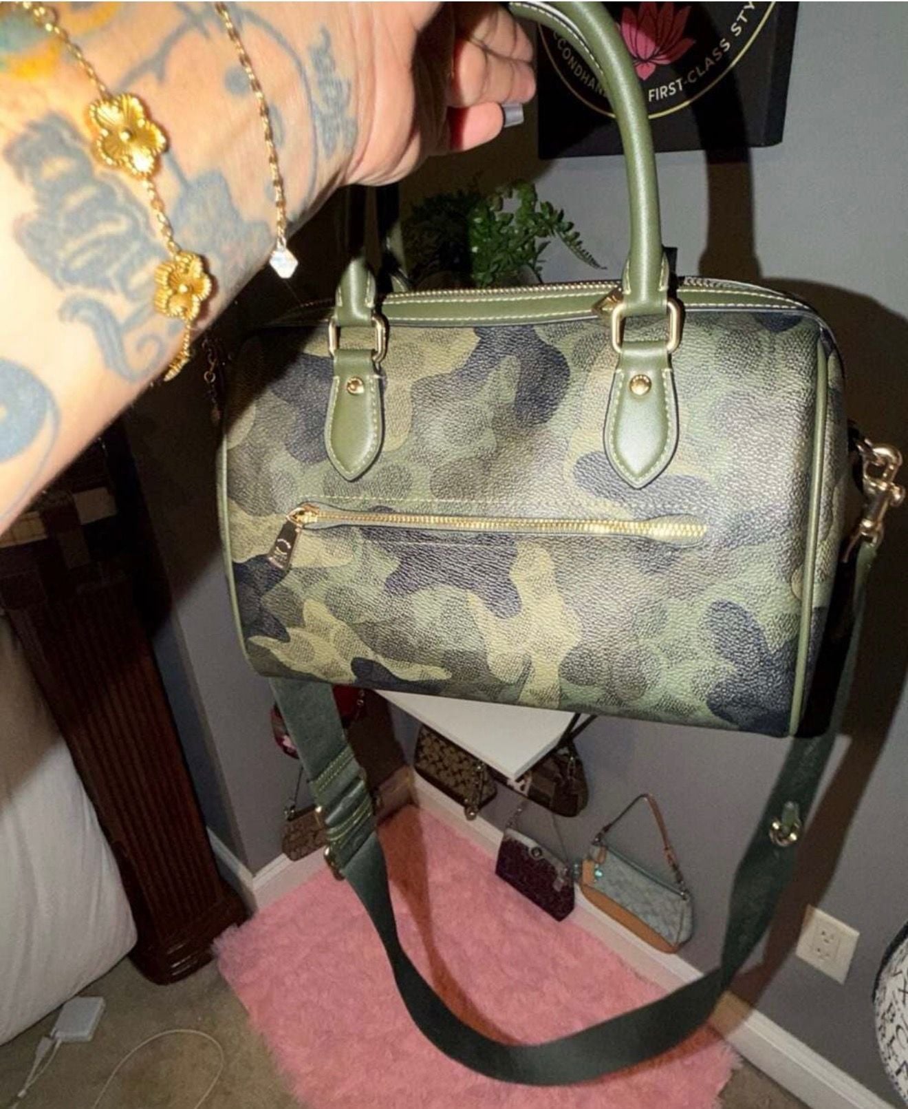 Coach Rowan Satchel And Wallet Camo Olive 3