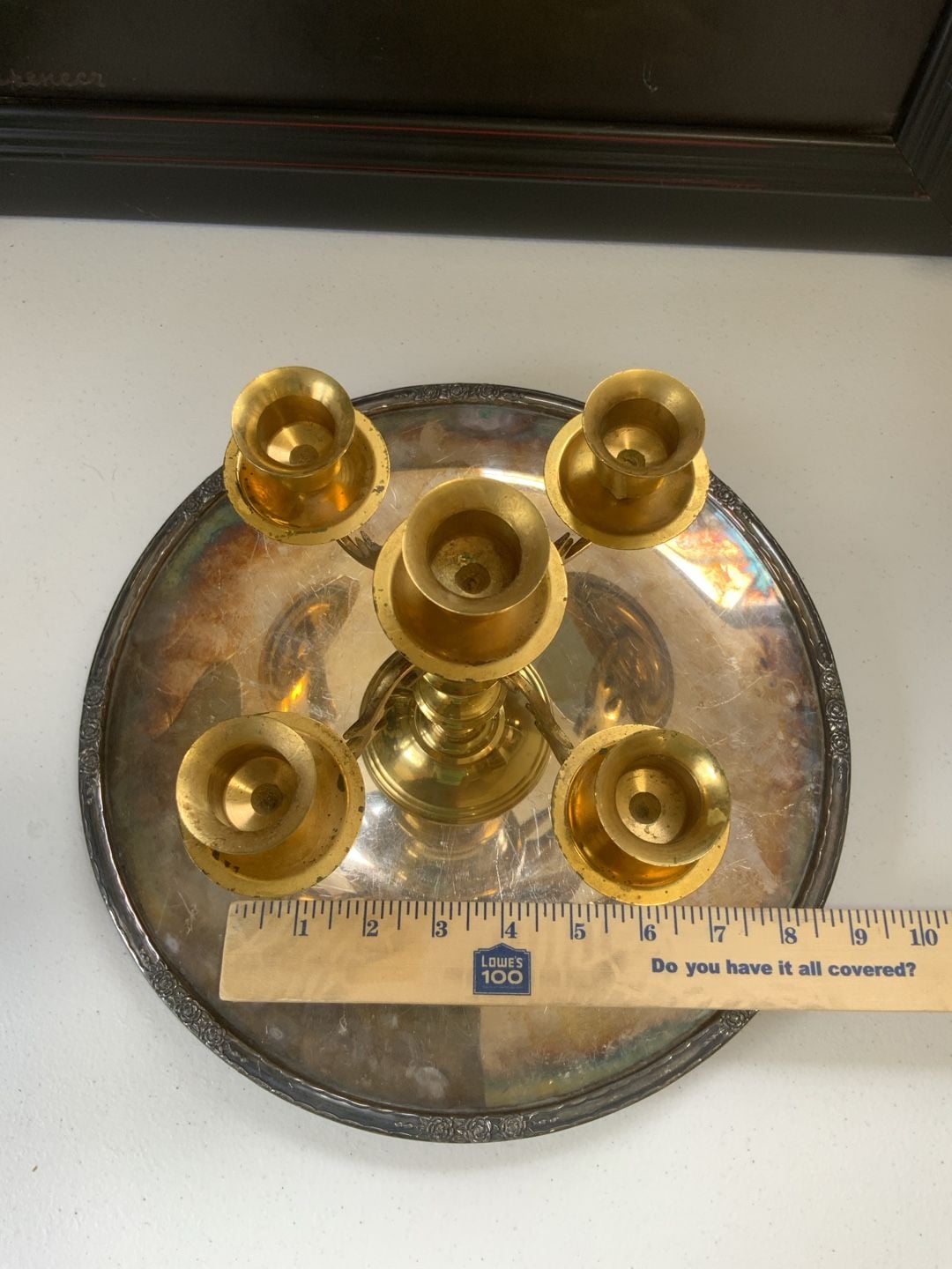 Vintage Brass 5-Arm Candelabra Candle Holder 4