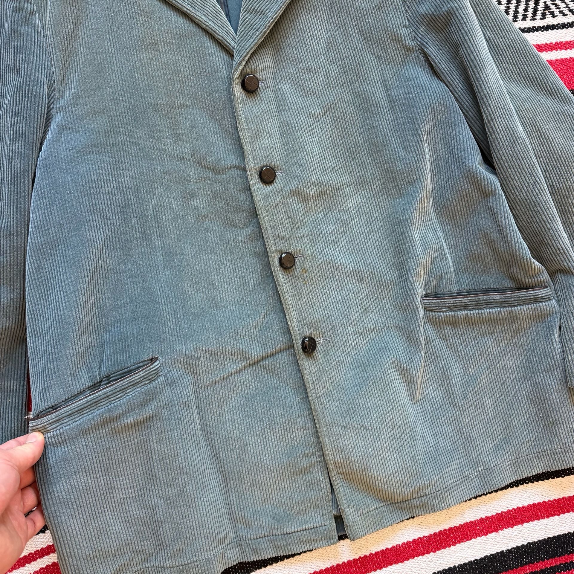 Sun Faded Vintage Teal Corduroy Coat - Sz XL 9