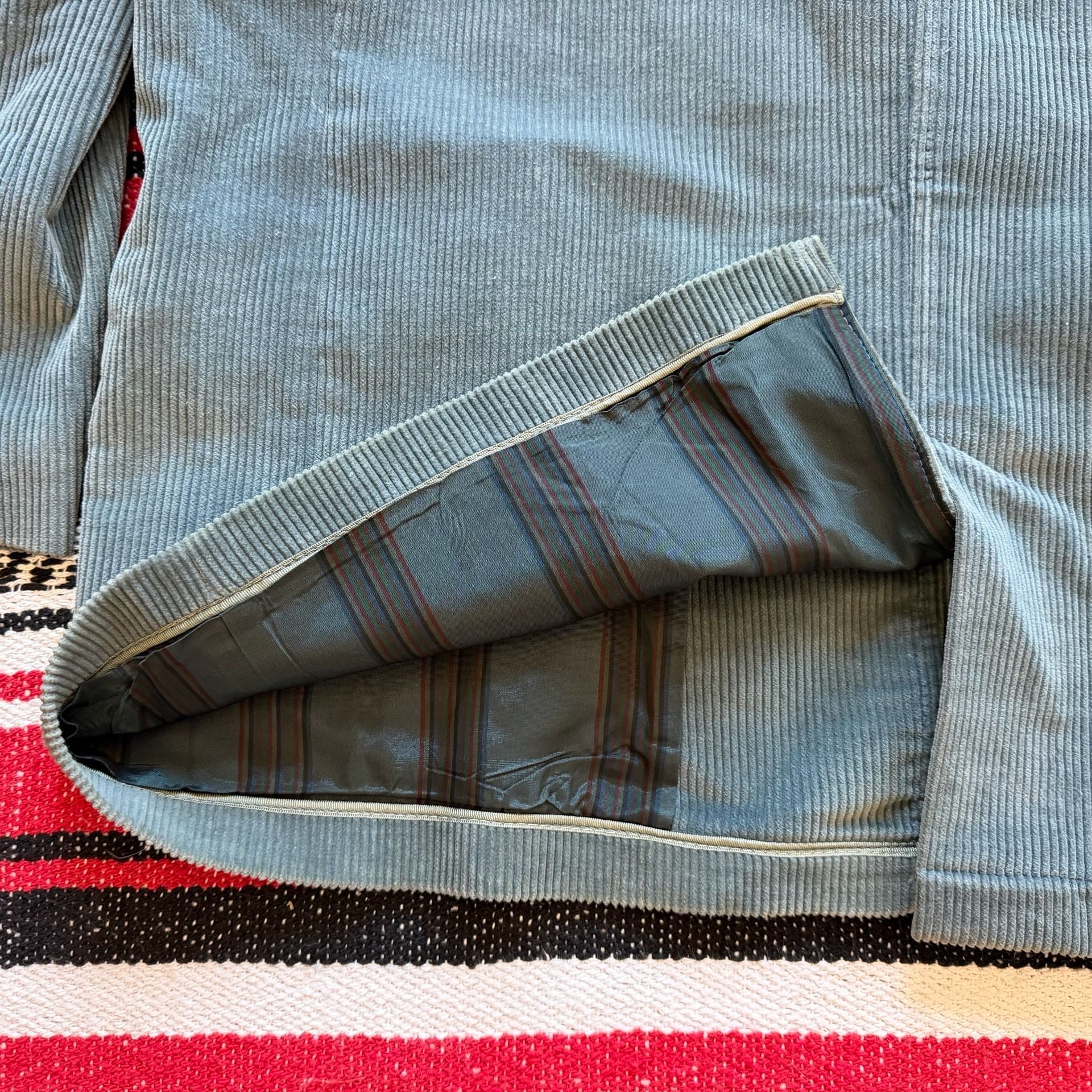 Sun Faded Vintage Teal Corduroy Coat - Sz XL 12