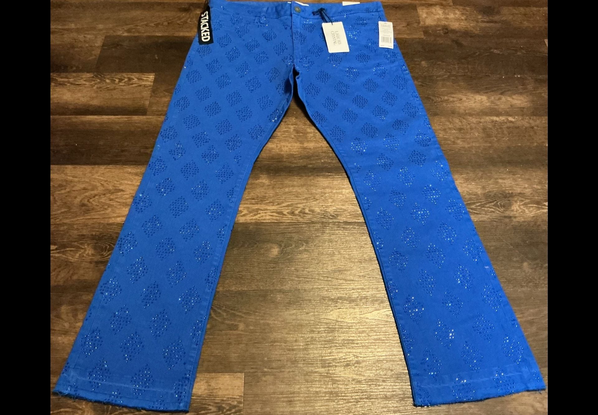Liquid Crystal Diamond Crystal Rhinestone Stacked Jeans 3