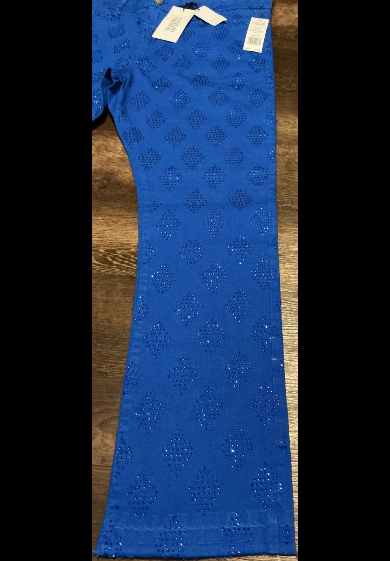Liquid Crystal Diamond Crystal Rhinestone Stacked Jeans 7