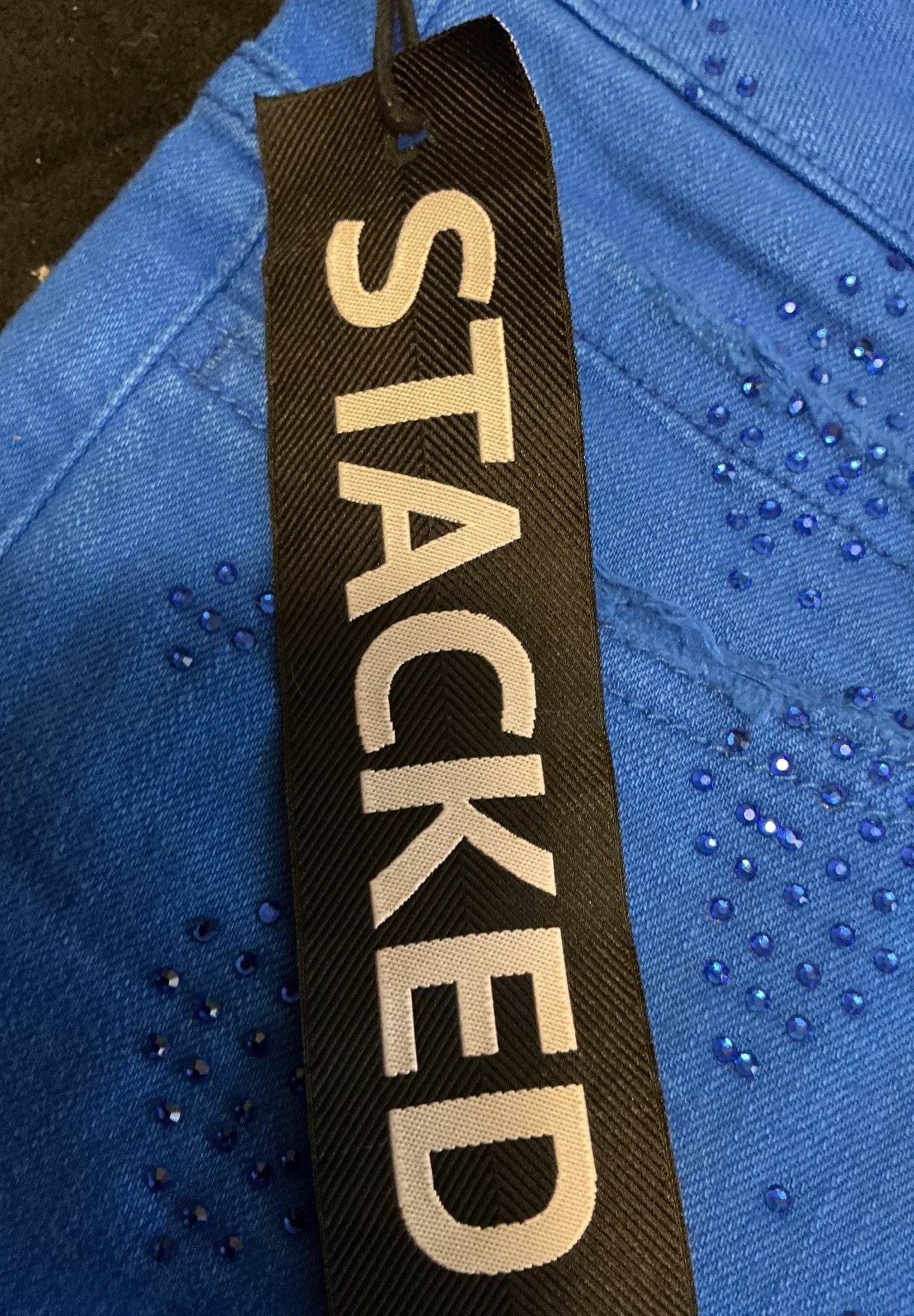 Liquid Crystal Diamond Crystal Rhinestone Stacked Jeans 14