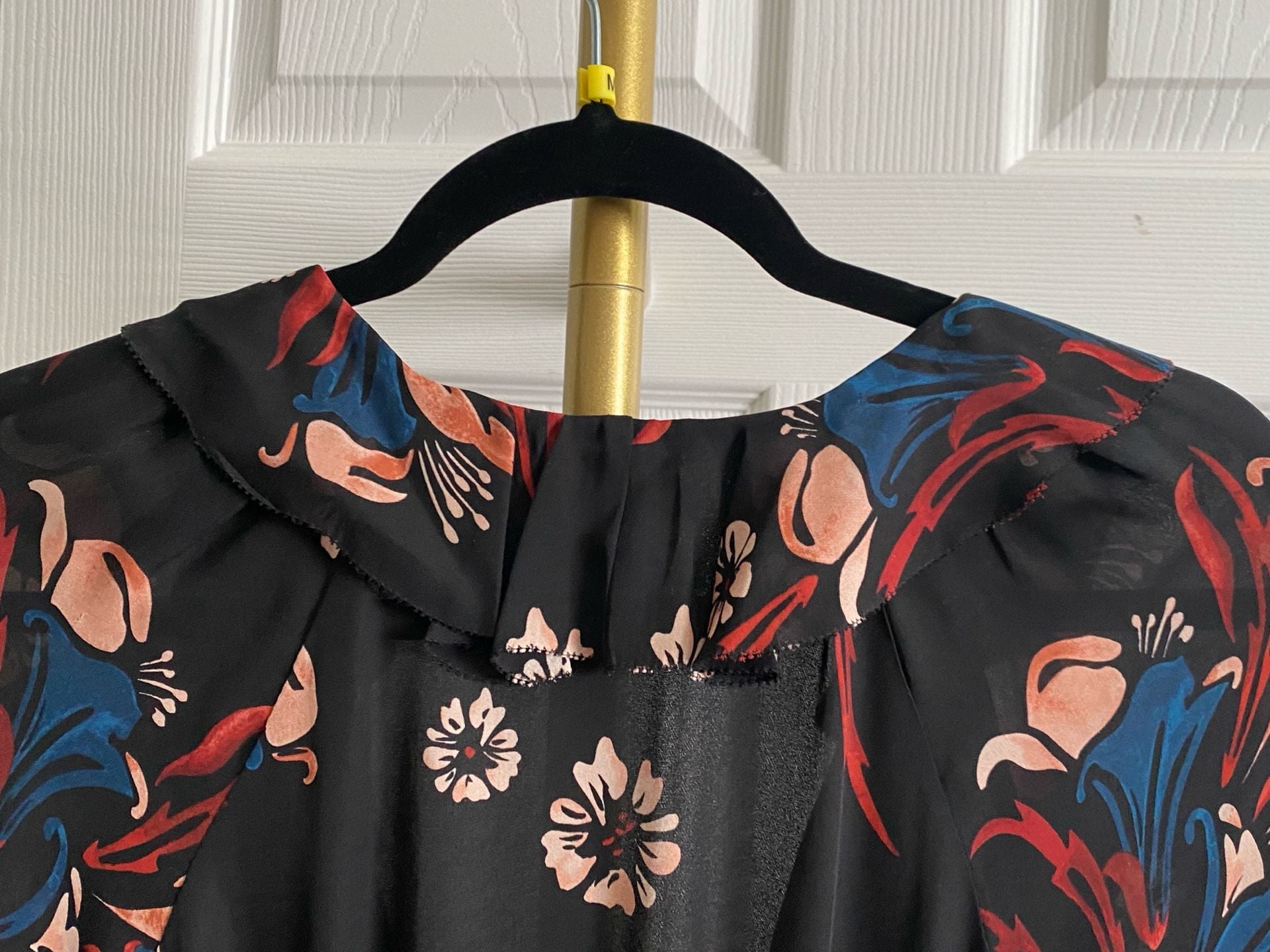 Joie Nour Floral Silk Ruffle Tiered Mini Dress Size M Black 7