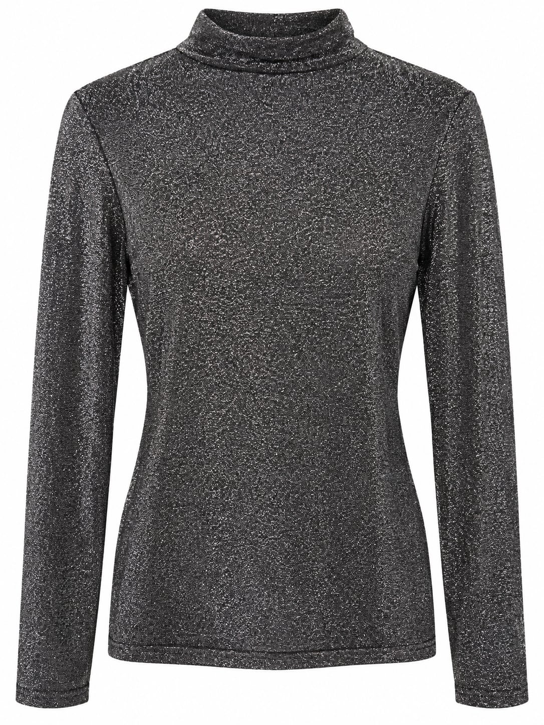 Tucknernuck Metallic Shimmer Mock Neck Long Sleeve Top Small 2