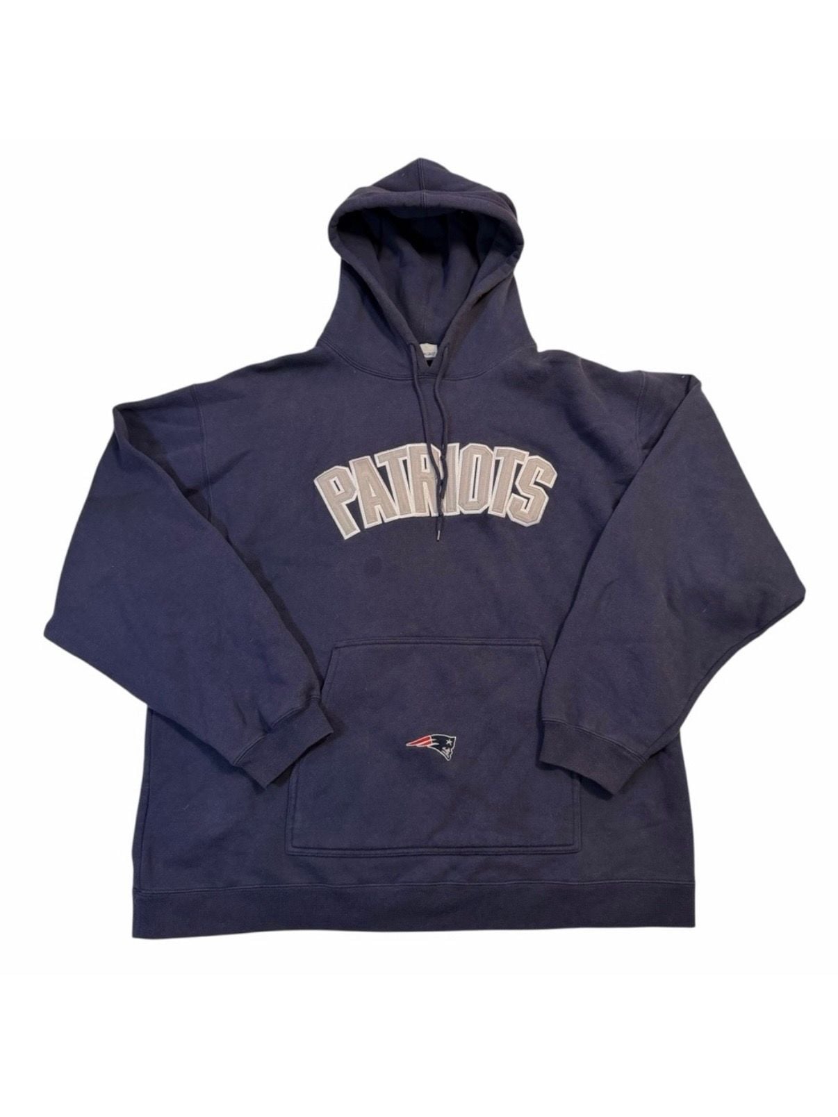 Vintage 90s Reebok New England Patriots Hoodie Men's XXL NFL Football Blue 2