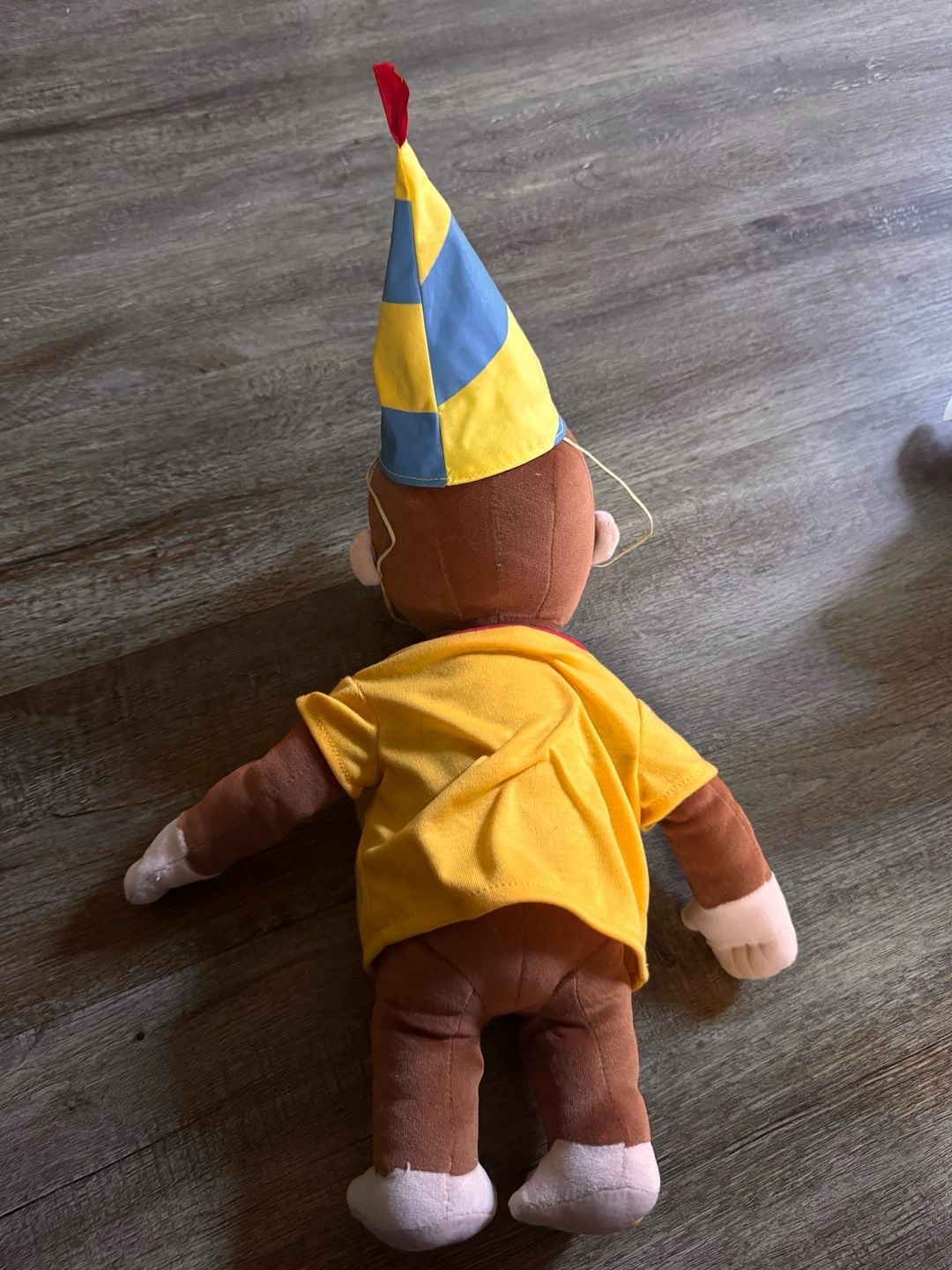 2005 Curious George Happy Birthday Rubber Face Monkey Plush Toy 16 5