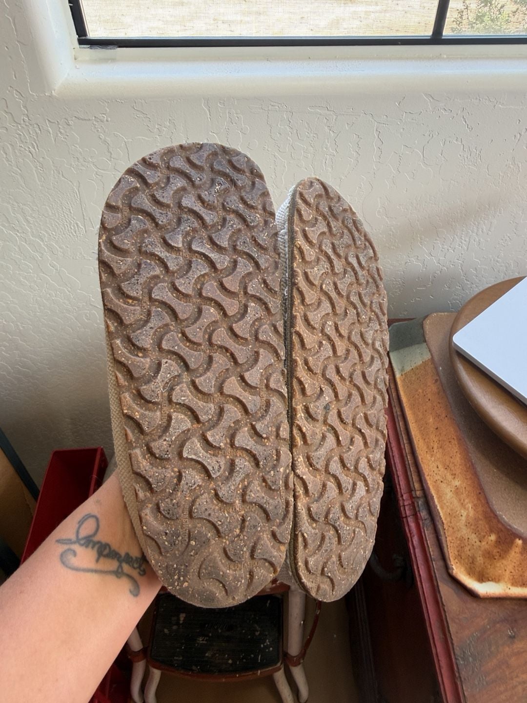 Birkenstock Maine Clogs Size 39 Regular Canvas Tan 6