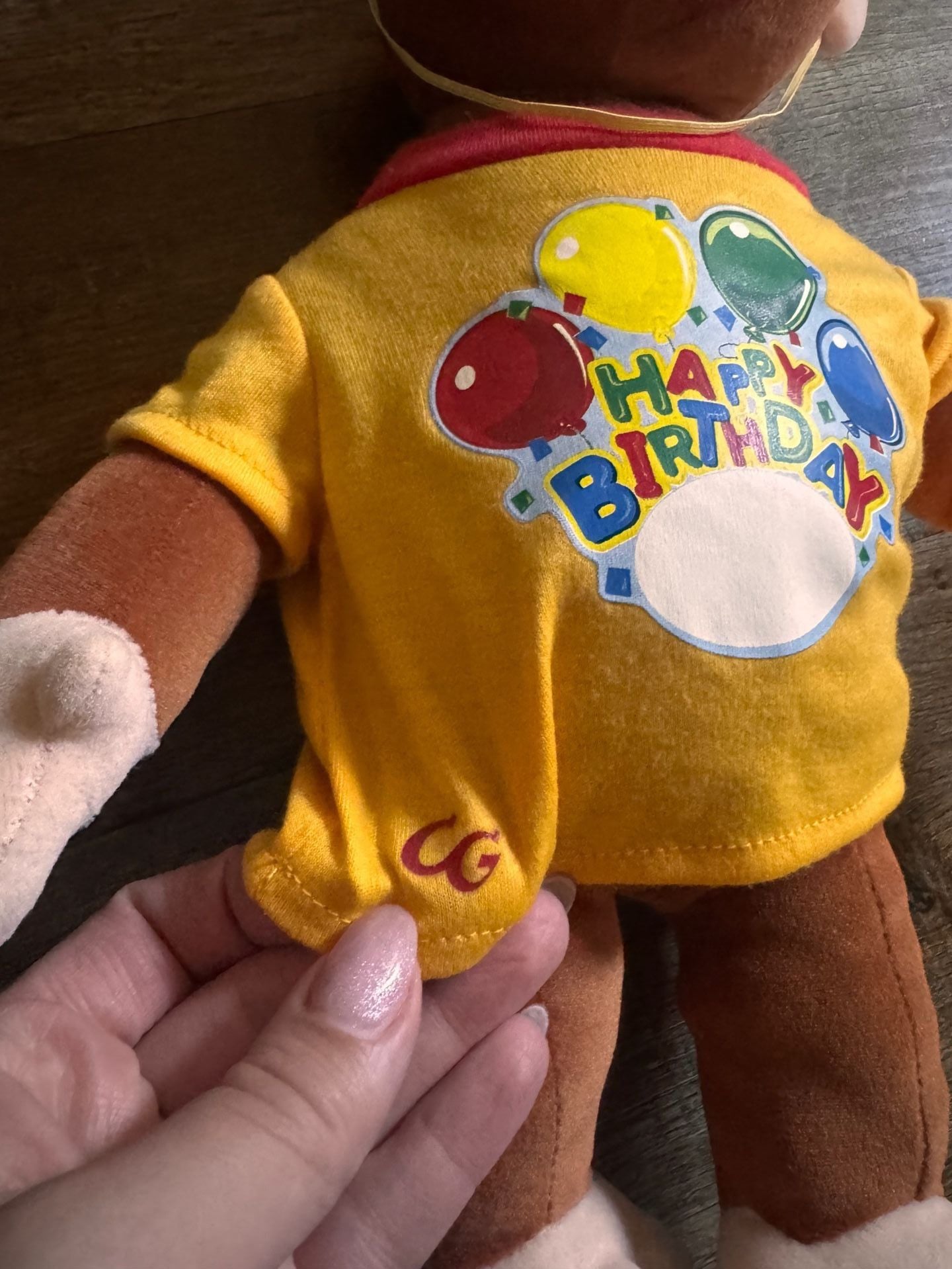 2005 Curious George Happy Birthday Rubber Face Monkey Plush Toy 16 2