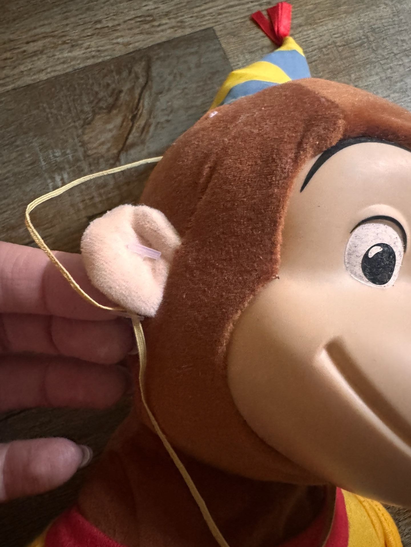 2005 Curious George Happy Birthday Rubber Face Monkey Plush Toy 16 4