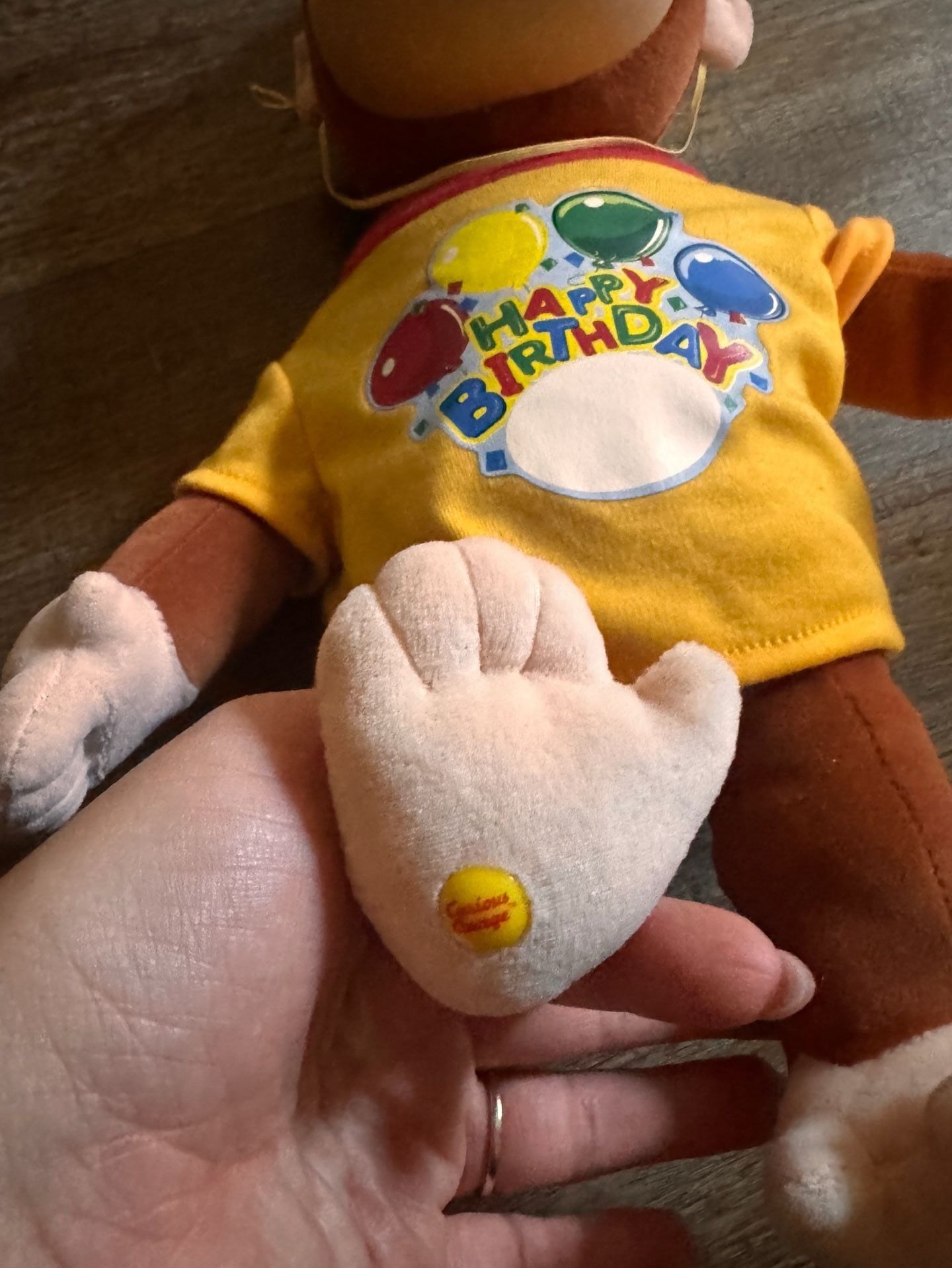 2005 Curious George Happy Birthday Rubber Face Monkey Plush Toy 16 3