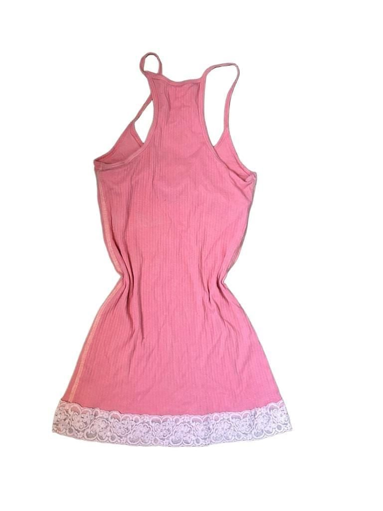 Vintage Abercrombie & Fitch Tank Top Pink Lace Trim 6