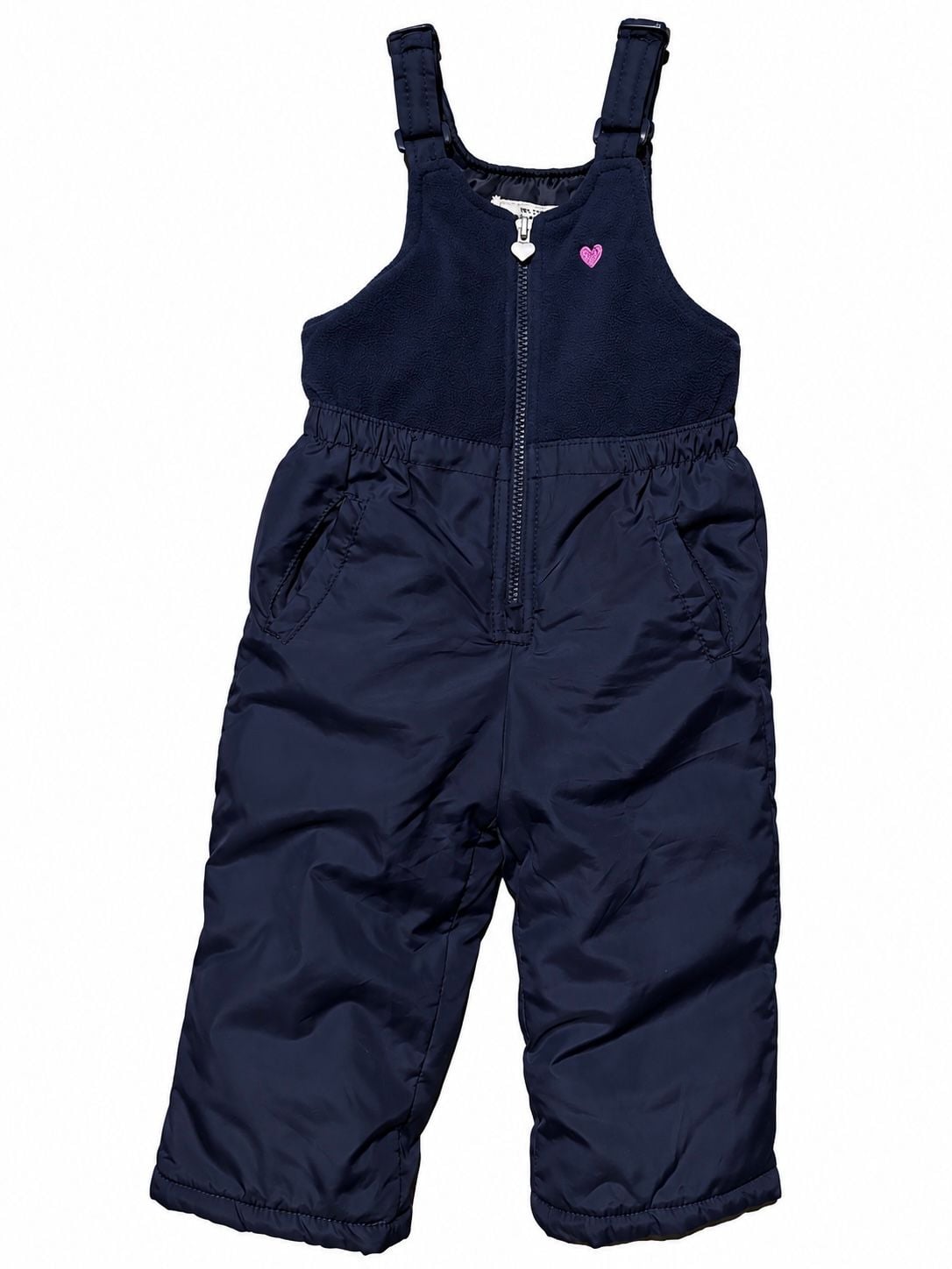 OshKosh B'gosh Snow Bib Overalls Size 3T Navy Blue Fleece 2