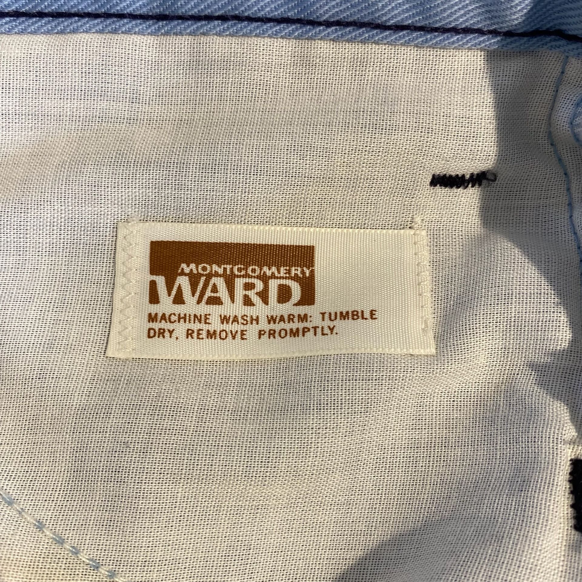 Vintage Montgomery Ward Light Blue Denim Flare Jeans 4