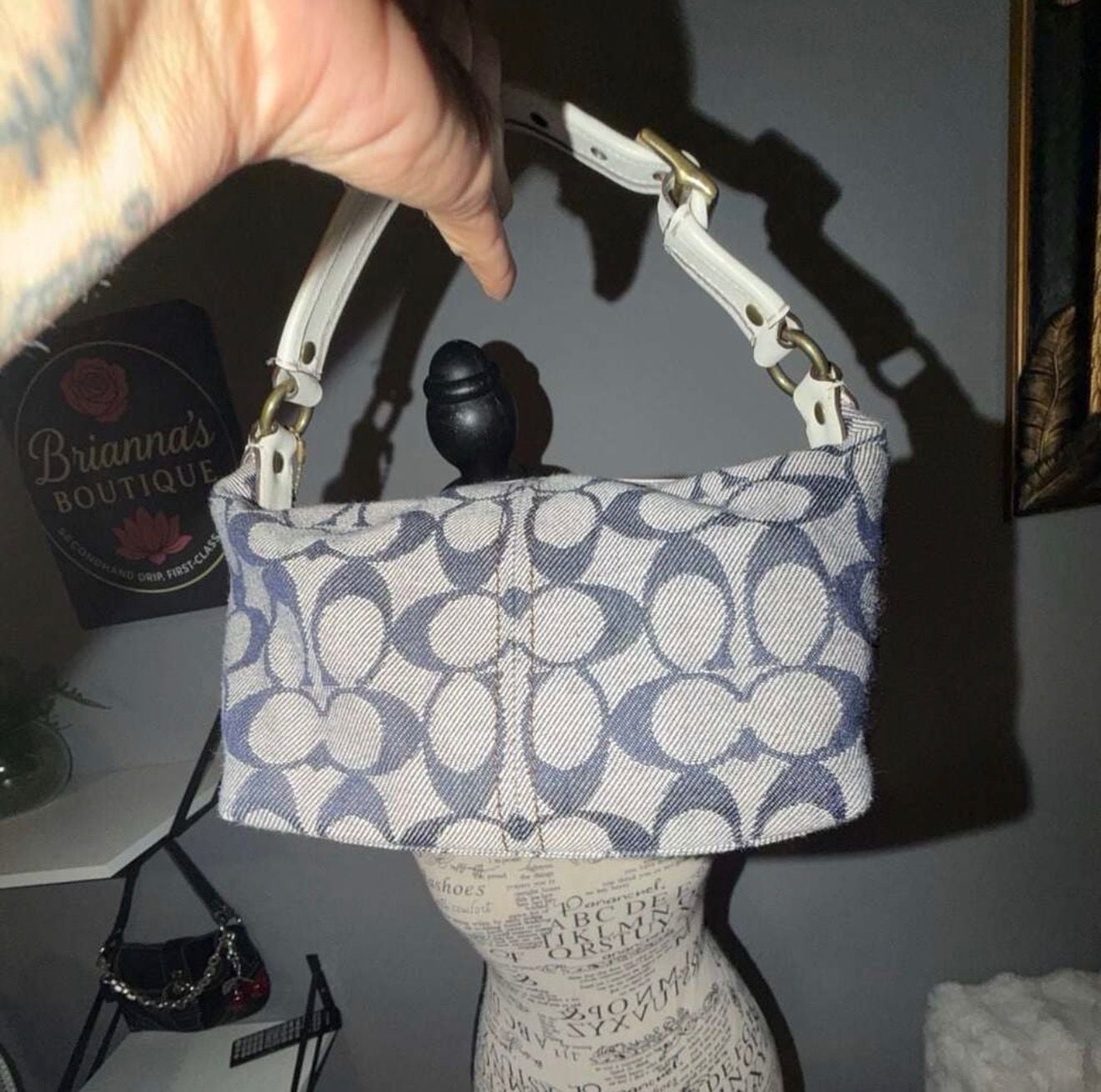 Coach Mini Legacy Shoulder Bag 40315 Denim Signature 3