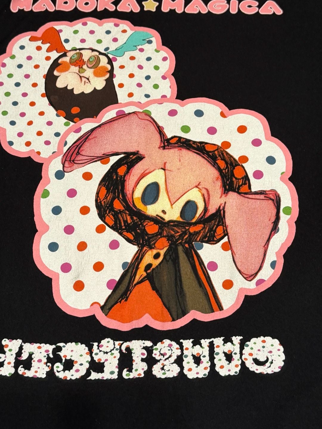 Puella Magi Madoka Magica Charlotte Graphic T-Shirt Large Black Cotton 4