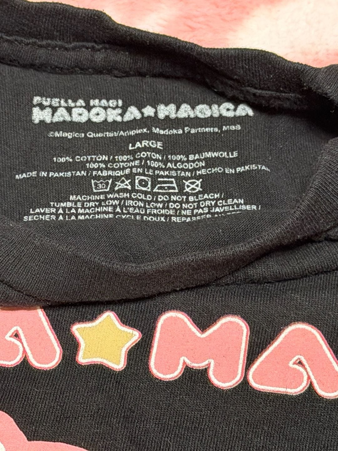 Puella Magi Madoka Magica Charlotte Graphic T-Shirt Large Black Cotton 5