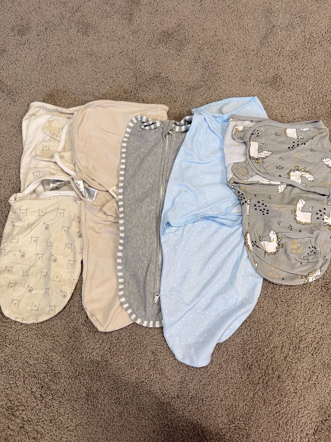 Lot of 5 SwaddleMe Infant Swaddle Blankets Assorted Colors 1