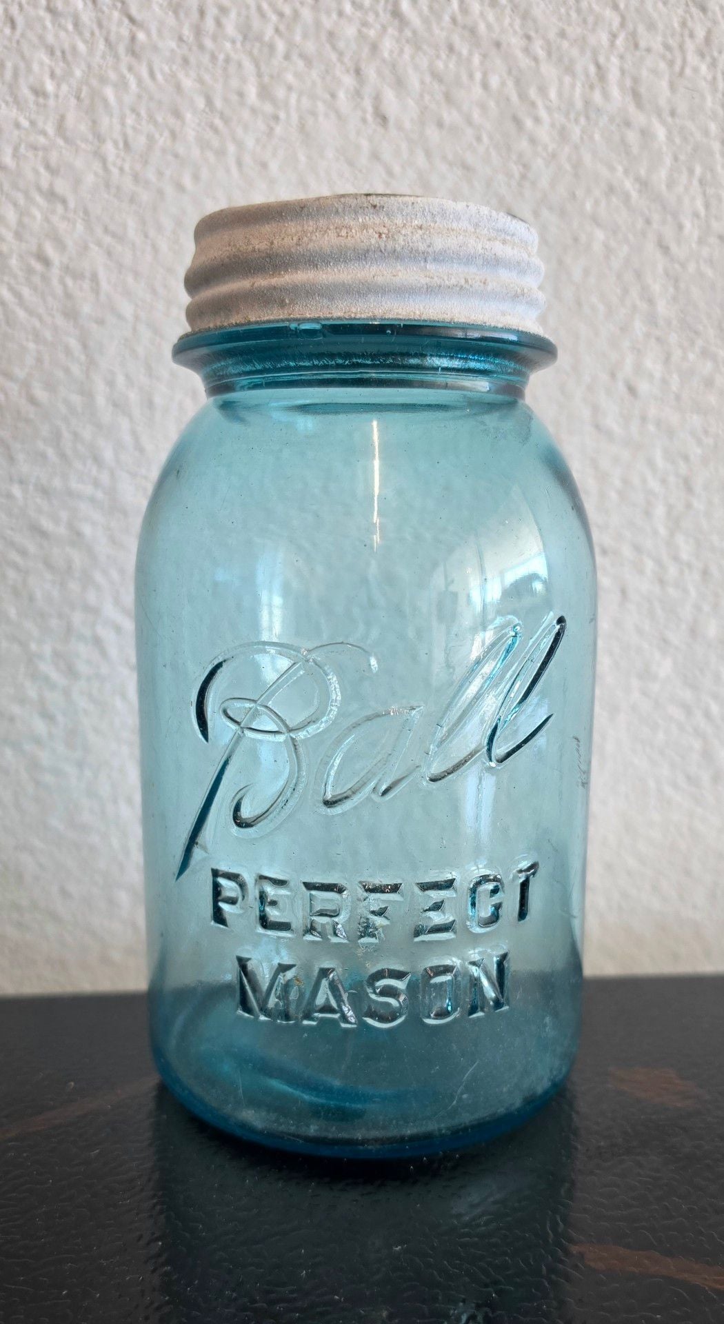 ANTIQUE BLUE BALL PERFECT MASON #3 VERY RARE FIND! 520 1