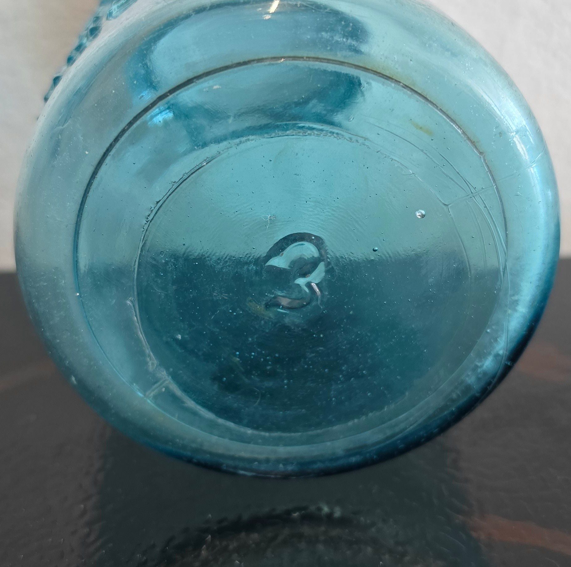 ANTIQUE BLUE BALL PERFECT MASON #3 VERY RARE FIND! 520 2