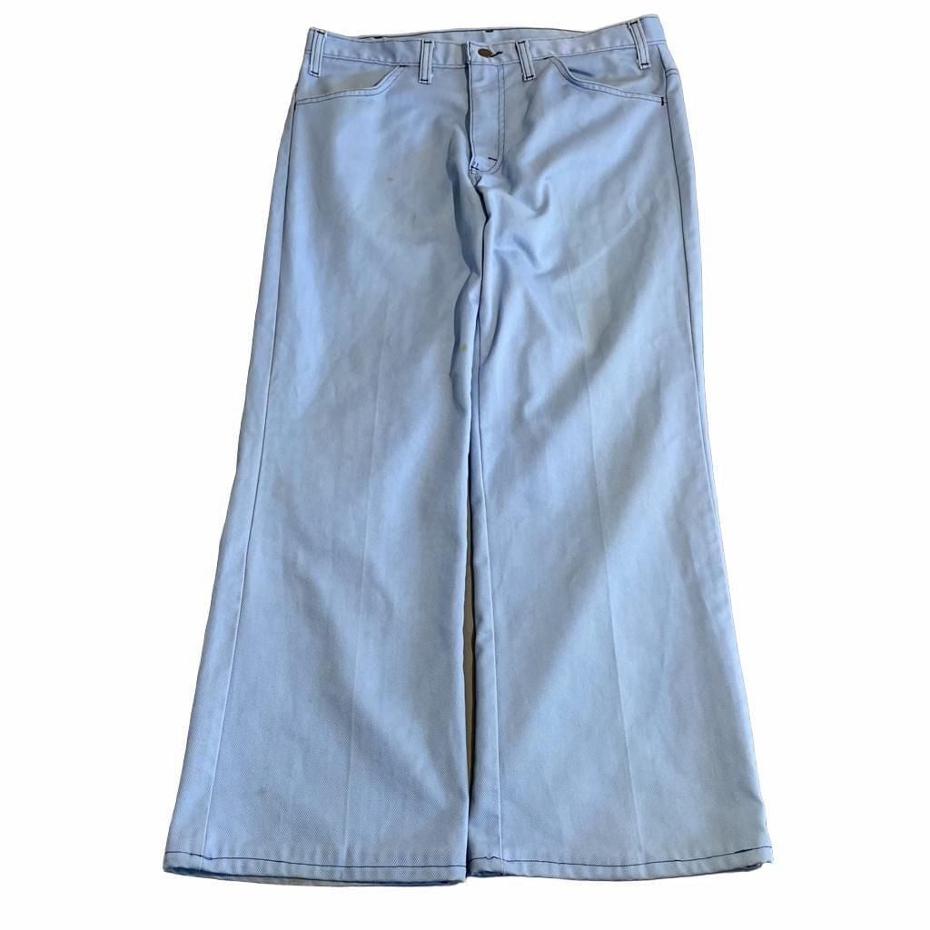 Vintage Montgomery Ward Light Blue Denim Flare Jeans 2