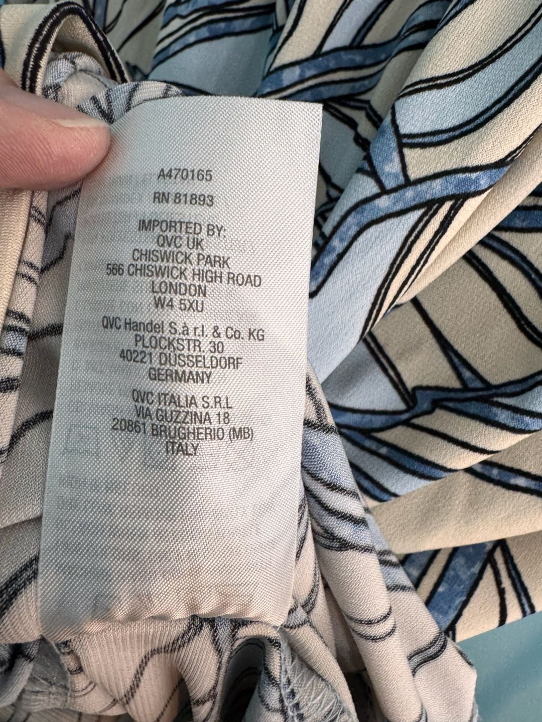 Susan Graver Blouse Size M Blue Leaf Print 7