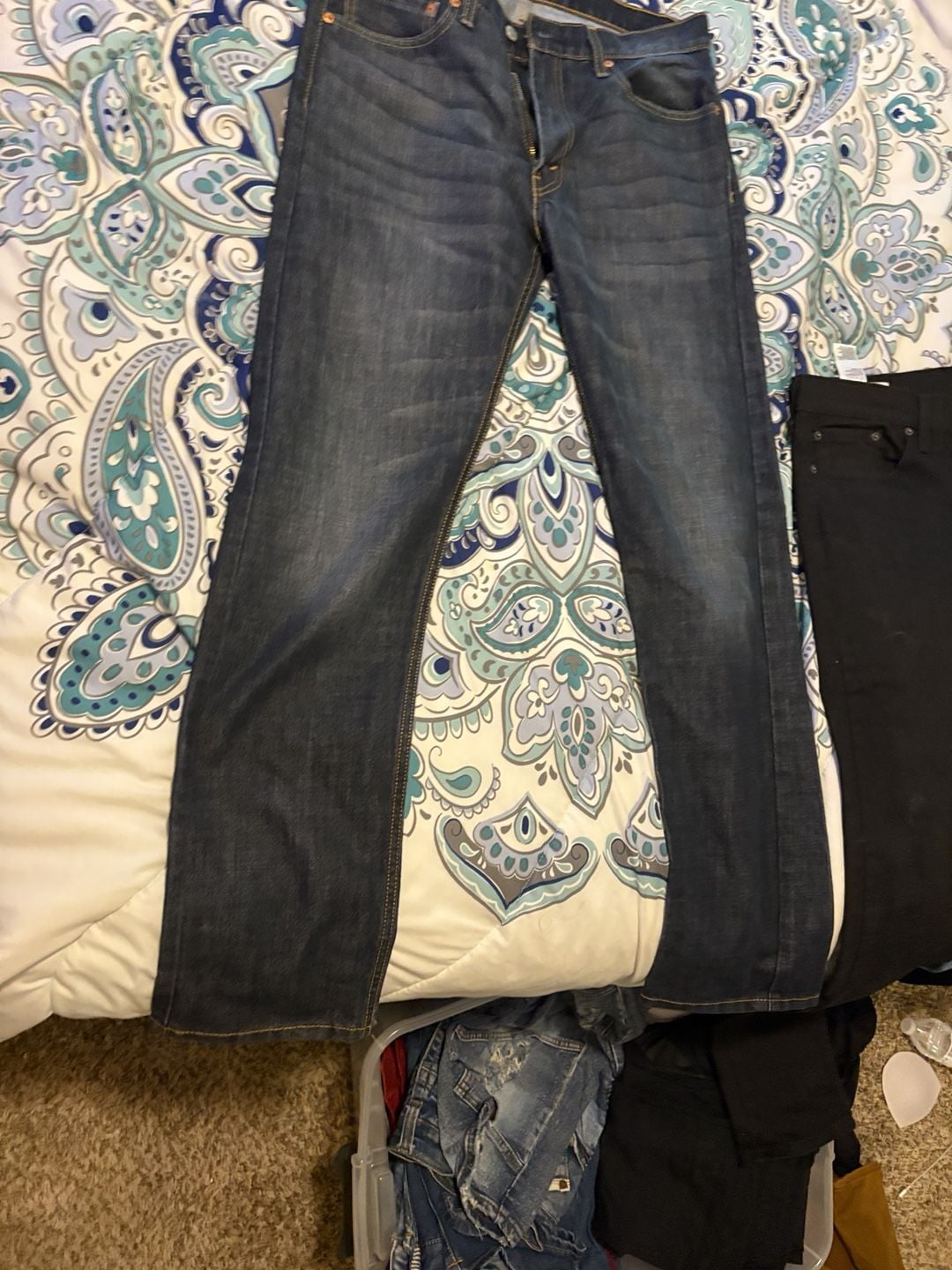 Levi's 513 Slim Straight Jeans 34x34 Dark Wash Denim 4
