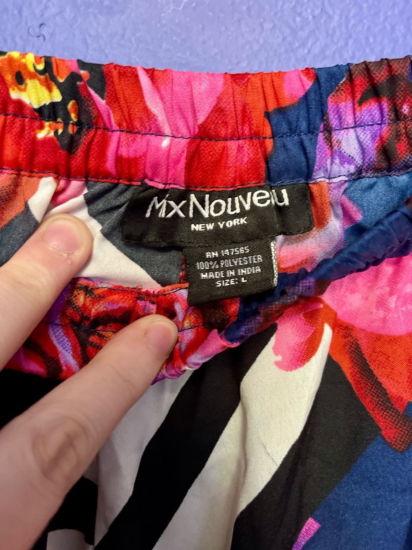 Mix Nouveau Maxi Skirt Size L Striped Rose Floral Long Skirt 3