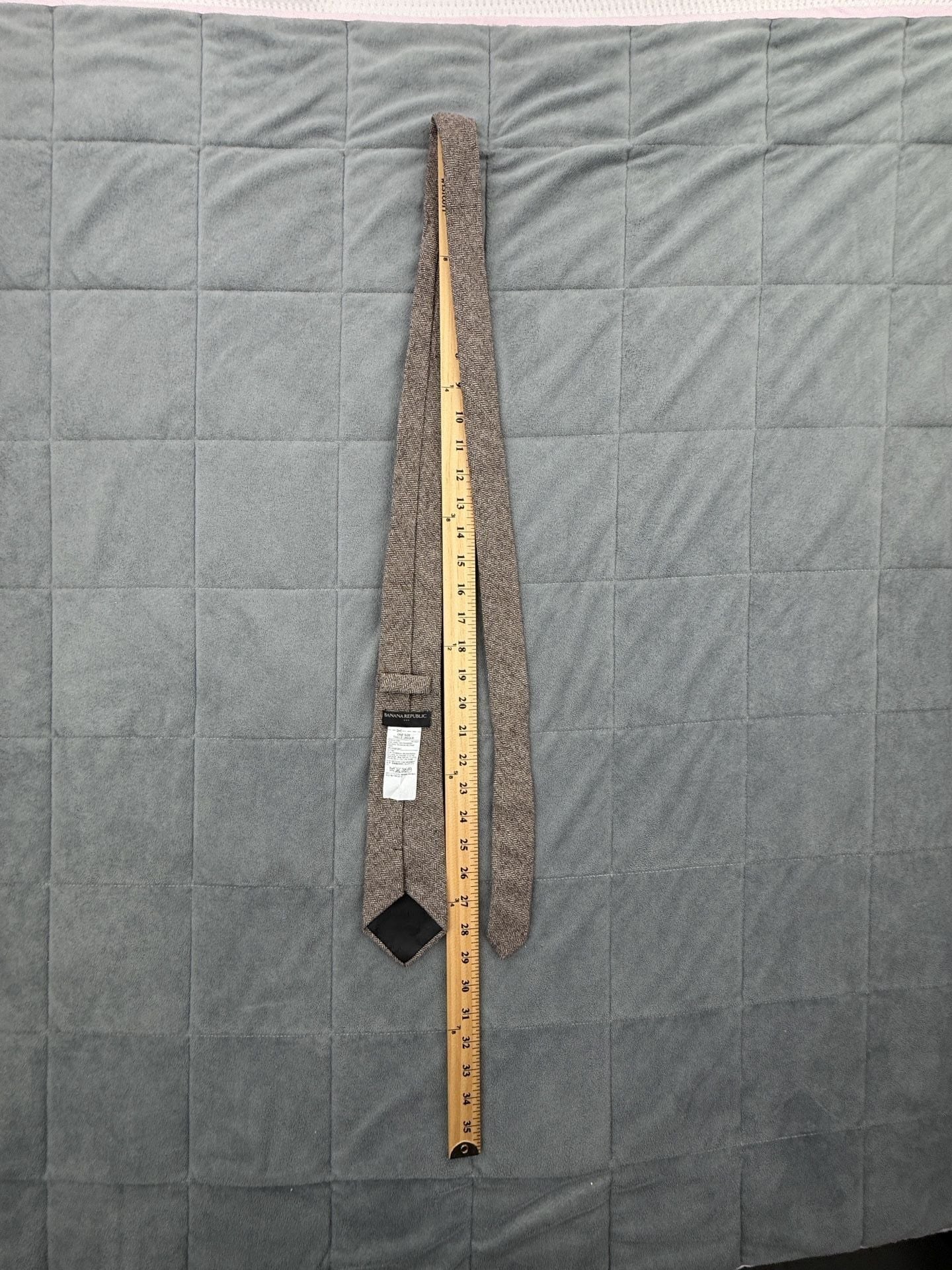 Banana Republic Brown Herringbone Neck Tie Wool blend 5