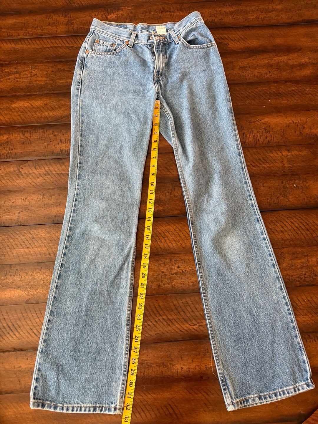 Vintage Levi's 517 Boot Cut Low Rise Jeans Size 5 Jr. L Light Wash Denim 2