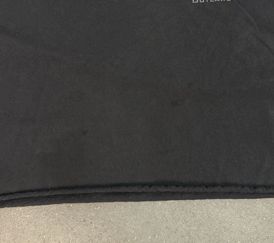 Short Cropped gym Iron Outlaws T-Shirt Size 2XL Black Distressed Lift Heavy 8
