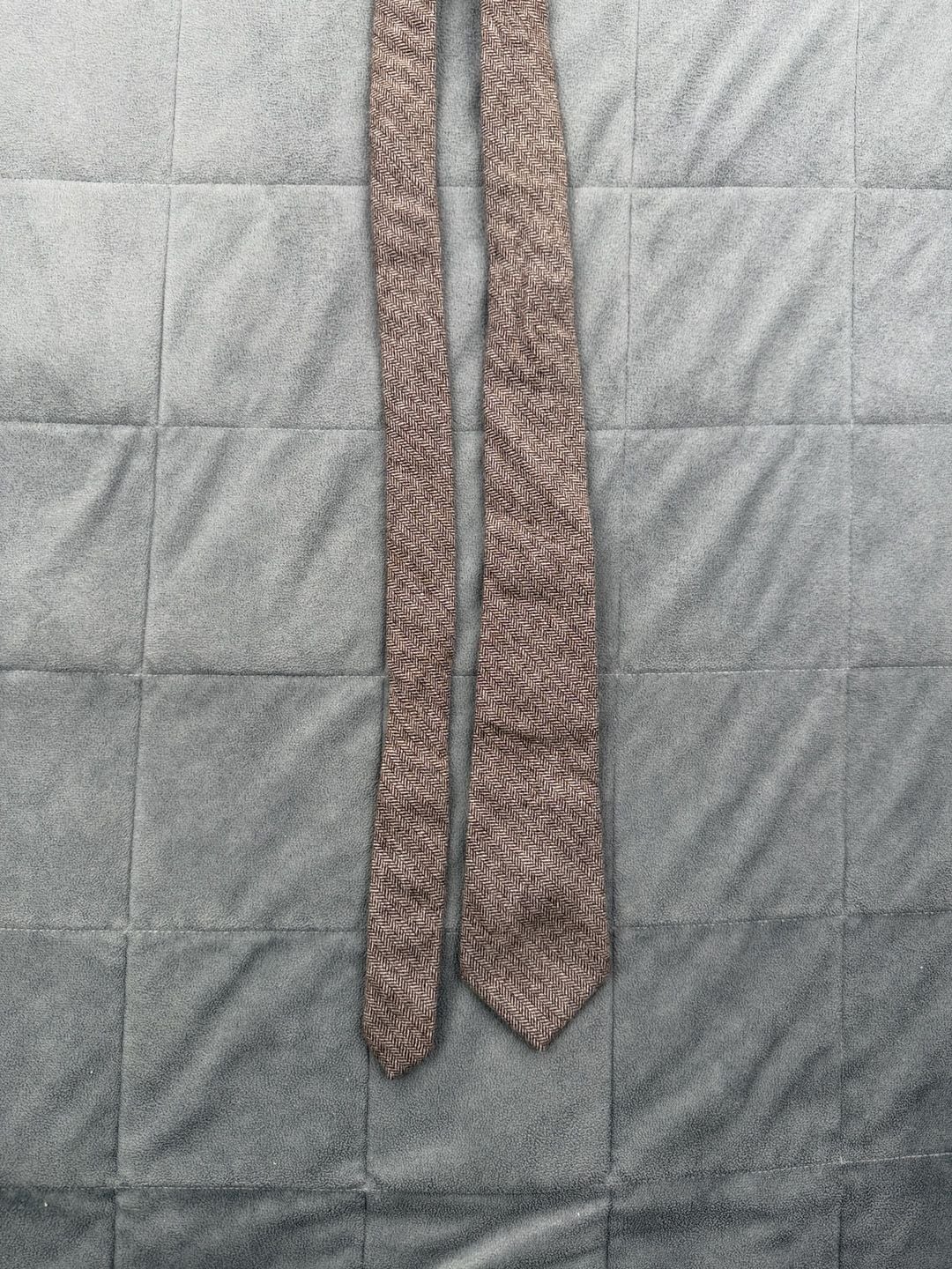 Banana Republic Brown Herringbone Neck Tie Wool blend 2