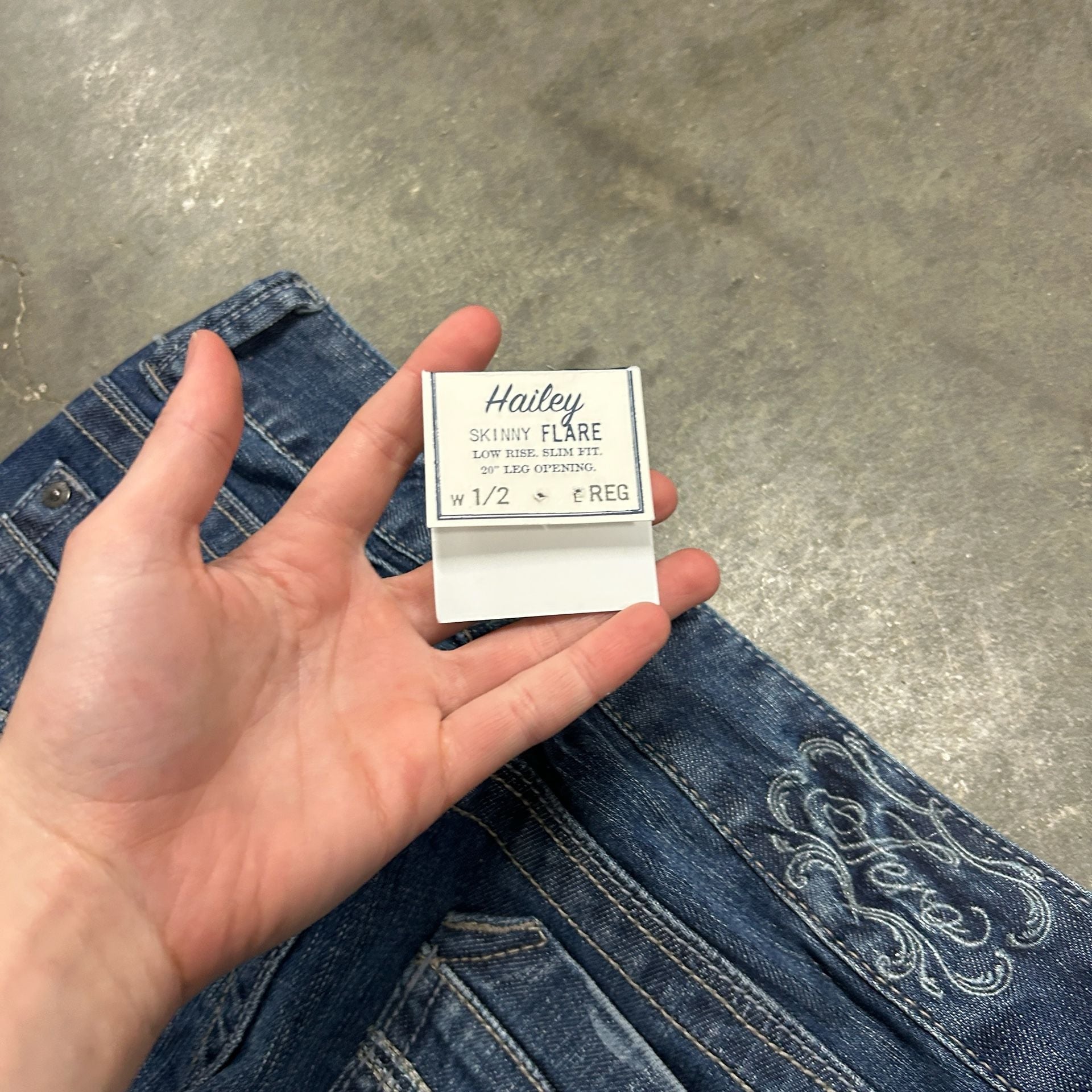 Aeropostale Hailey Flare Jeans Blue Embroidered Y2K Denim 6