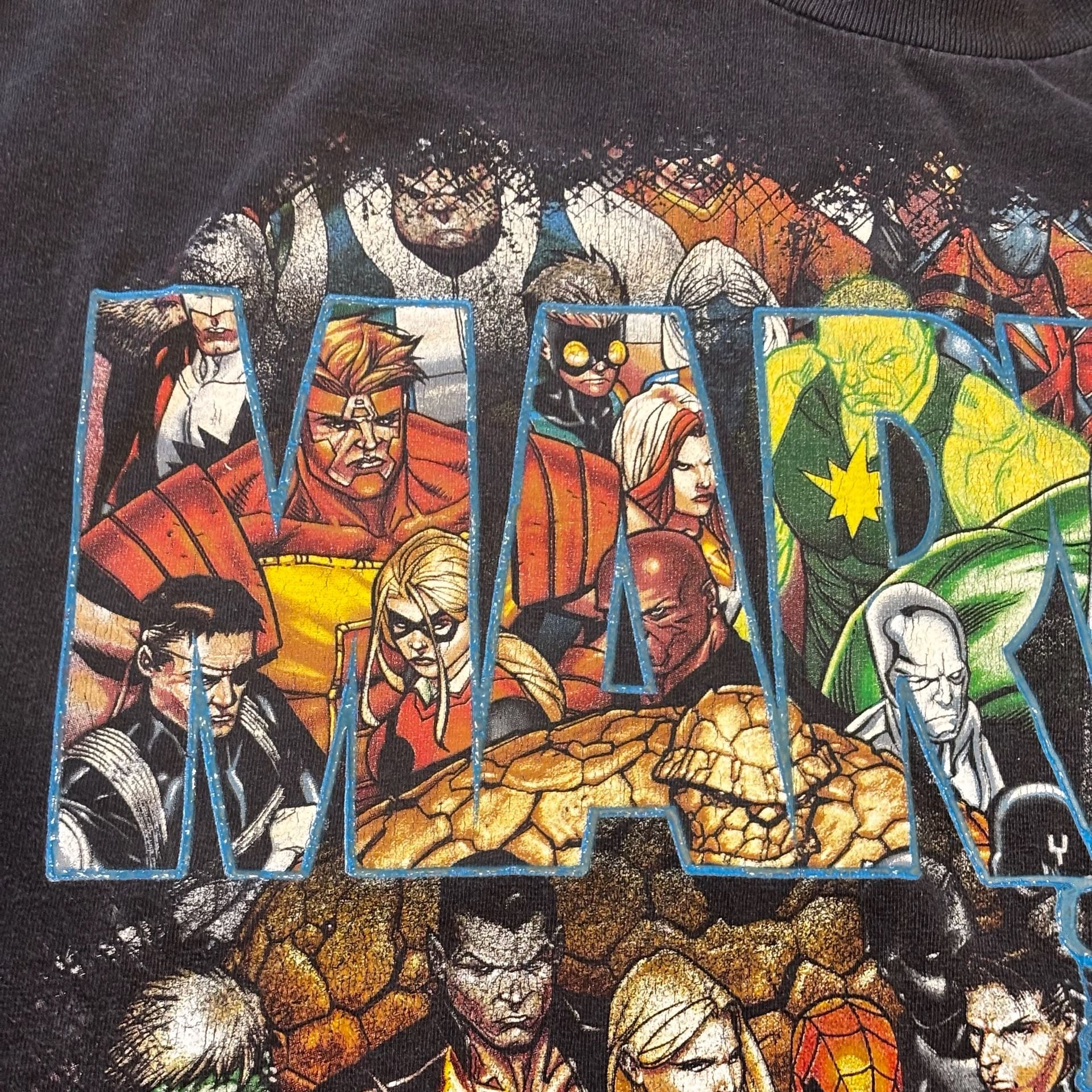 Vintage Y2K Mad Engine Marvel Civil War T-Shirt Size XL Black Graphic Tee 10