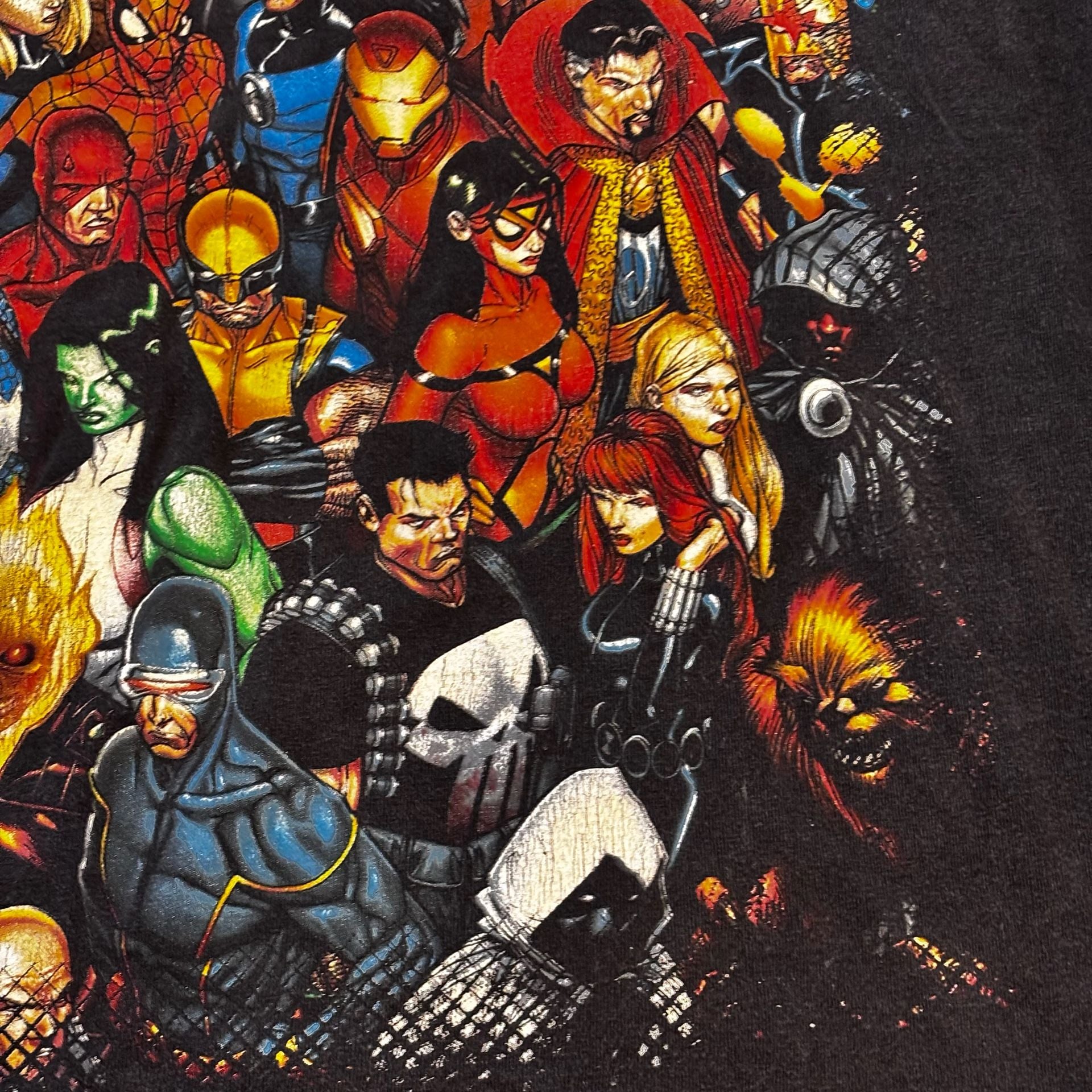Vintage Y2K Mad Engine Marvel Civil War T-Shirt Size XL Black Graphic Tee 11