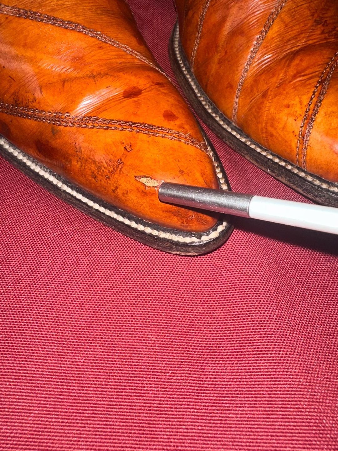 No.100 Vintage Exotic Eelskin Leather Western Cowboy Boots Brown 9