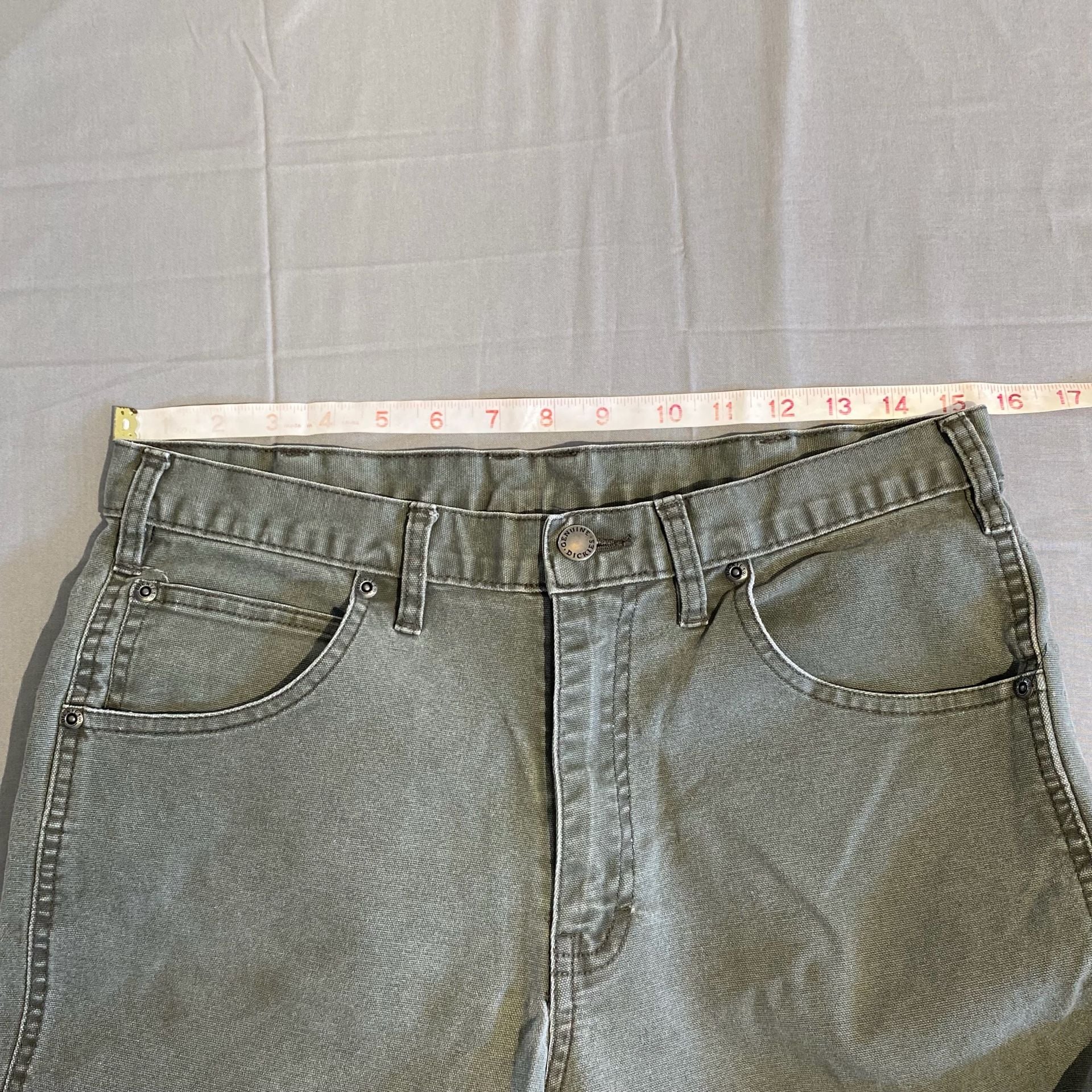 Genuine Dickies Carpenter Pants 32x30 Green Cotton Utility 5