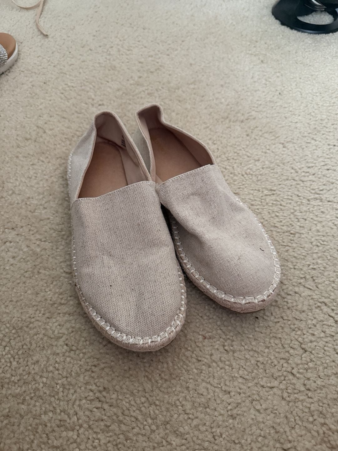 Old Navy Canvas Espadrille Flats Size 10 Natural Linen 2