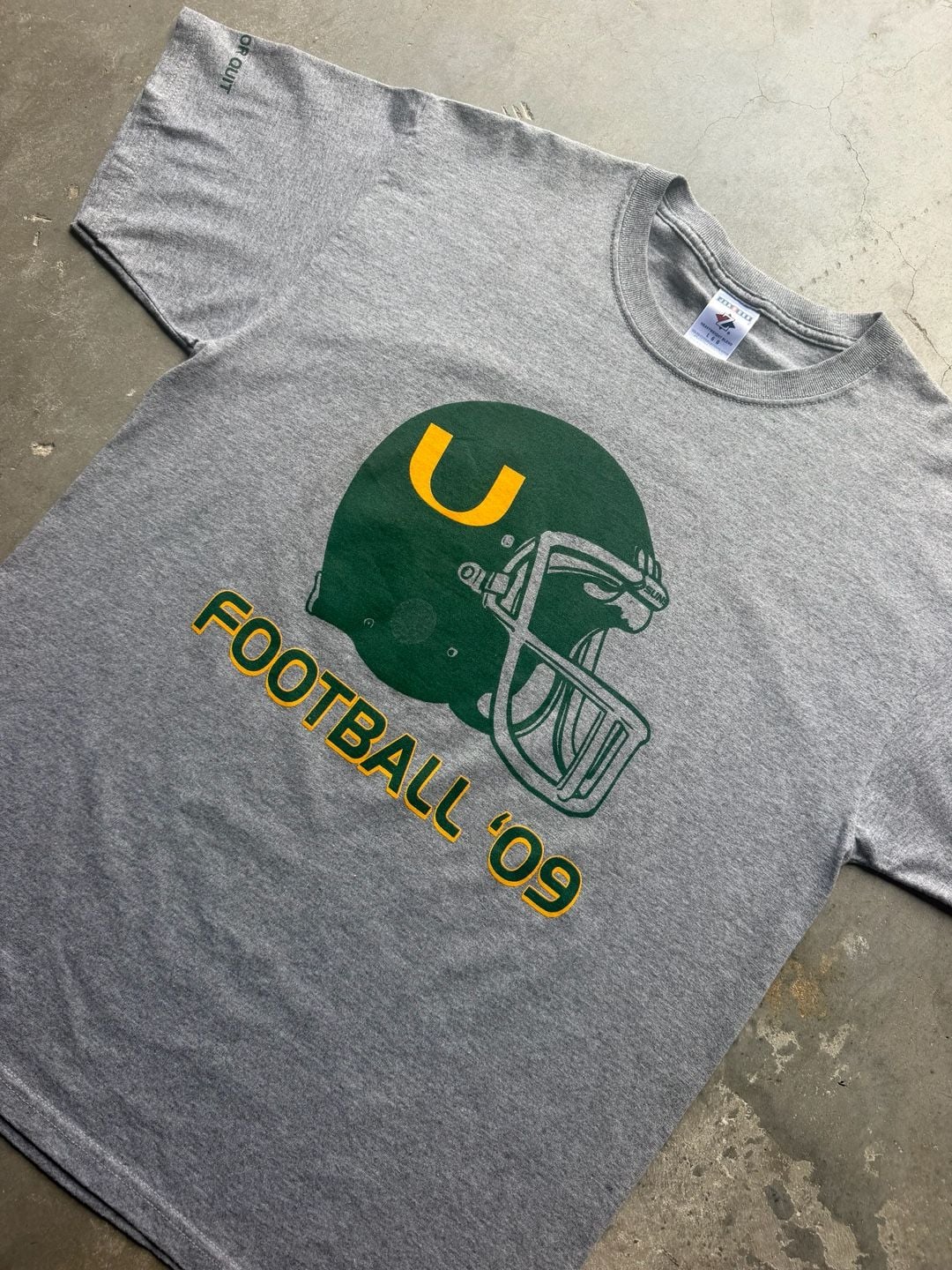 Jerzees University of Miami Football 09 Double Sided Graphic T-Shirt Size Mens L 3
