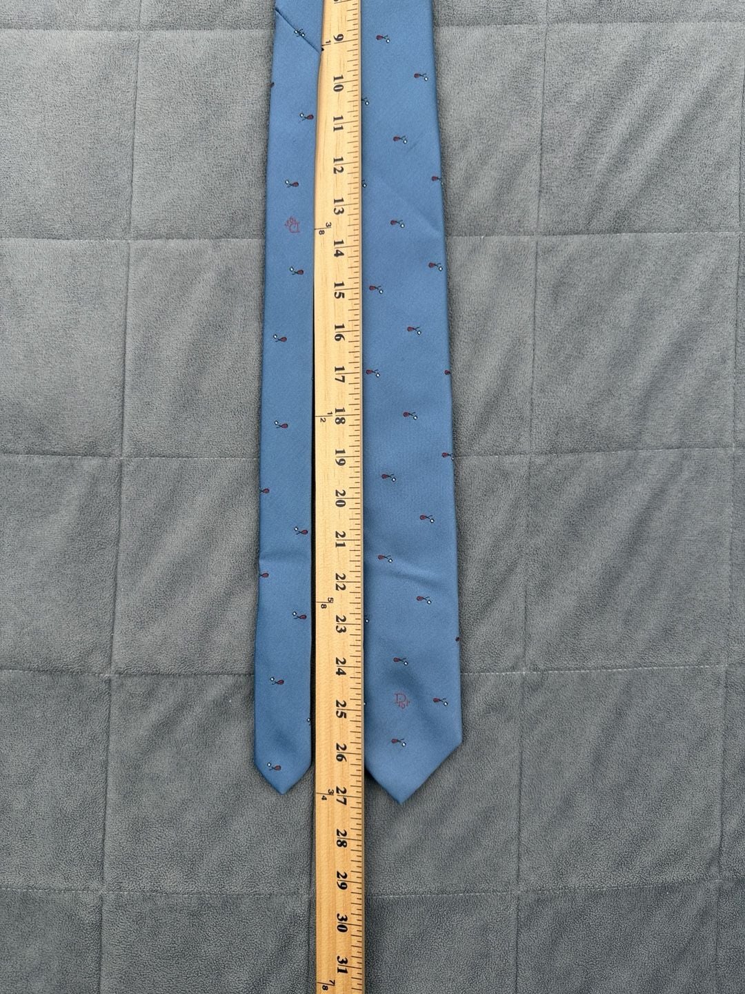 Christian Dior Blue Golf Club Silk Blend Neck Tie Made in USA 5