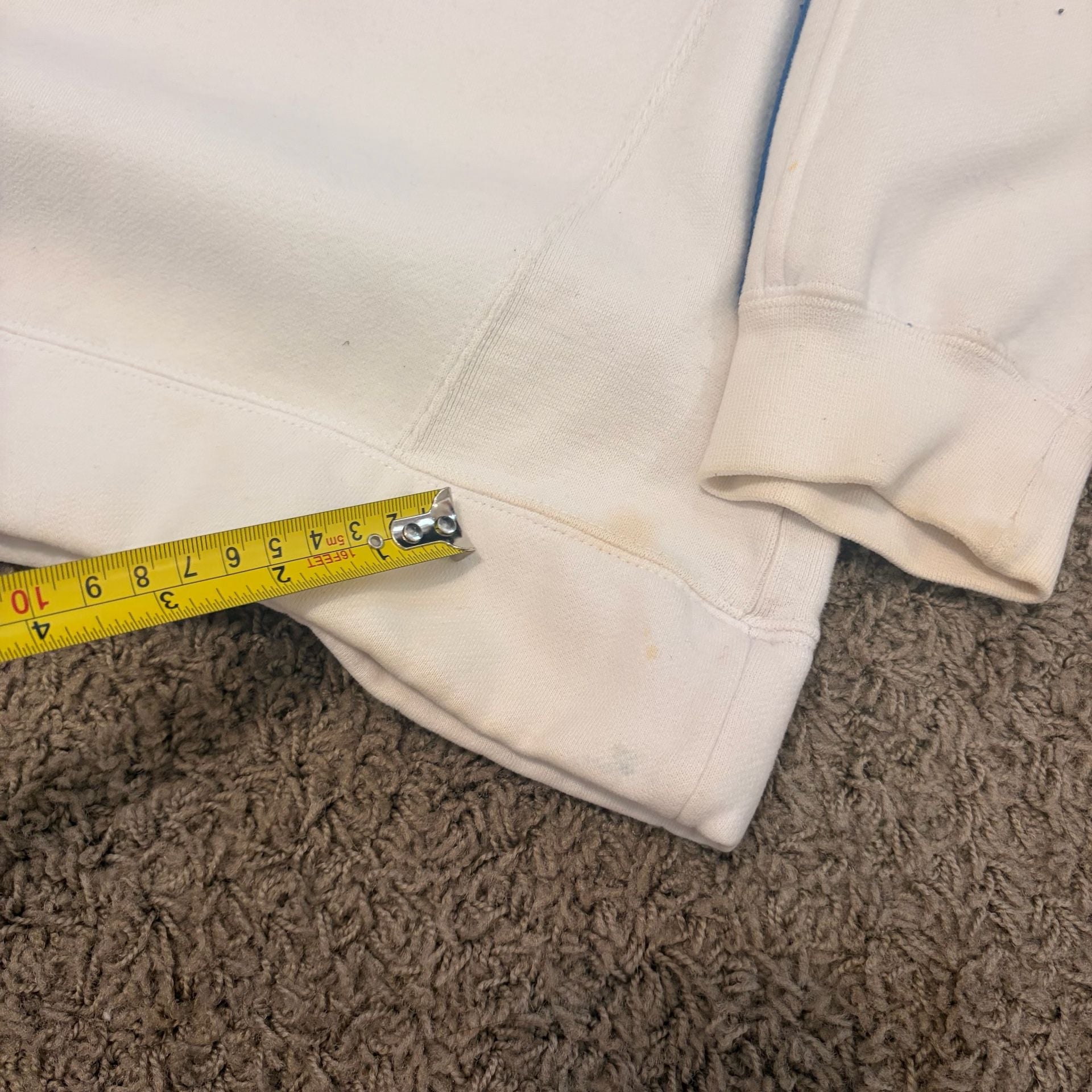 Starter Half Zip Pullover Sweatshirt Size M White Blue Piping 6