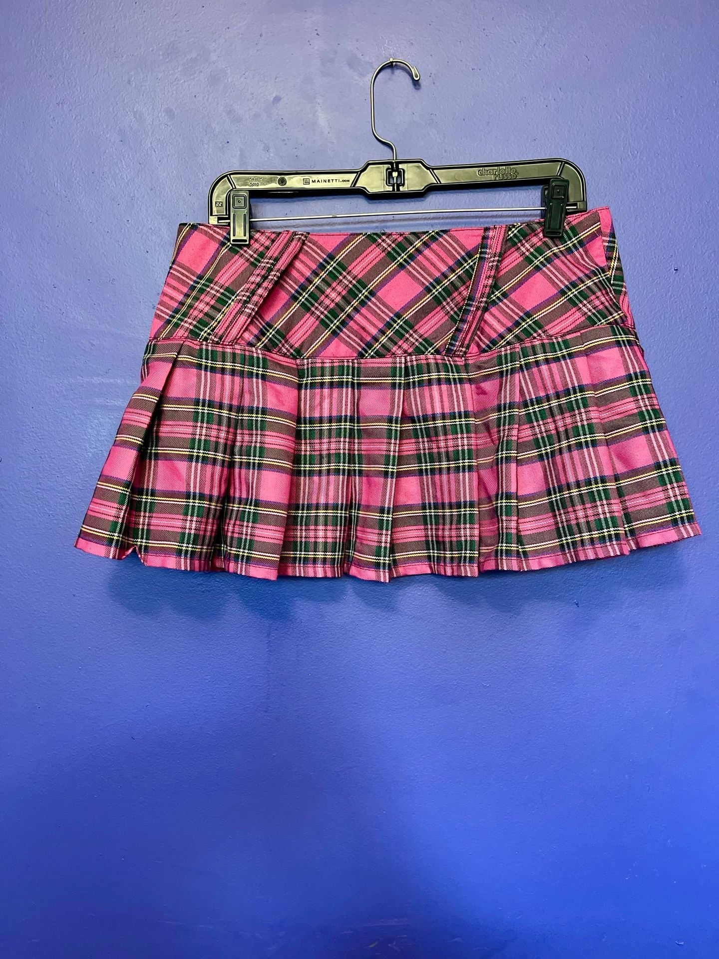 Tripp NYC Pleated Mini Skirt Size S Pink Plaid Y2K Schoolgirl 3